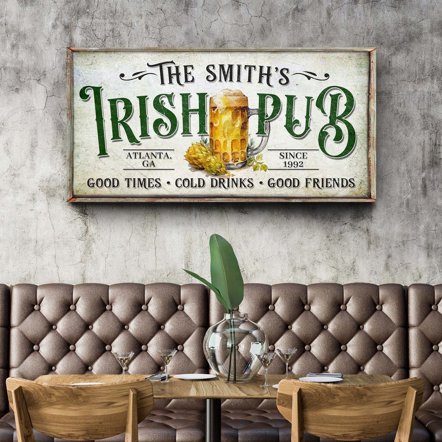 Custom Irish Pub Bar Sign II Style 1 - Image by Tailored Canvases