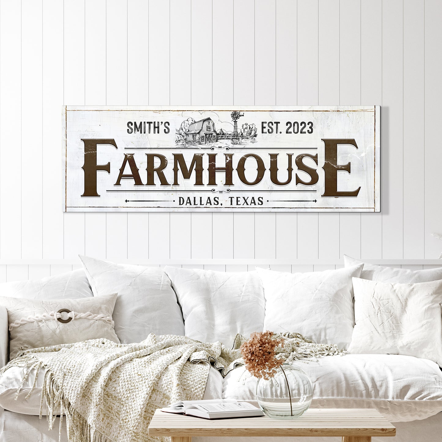 Custom Rustic Farmhouse Sign II Style 1 - Image by Tailored Canvases