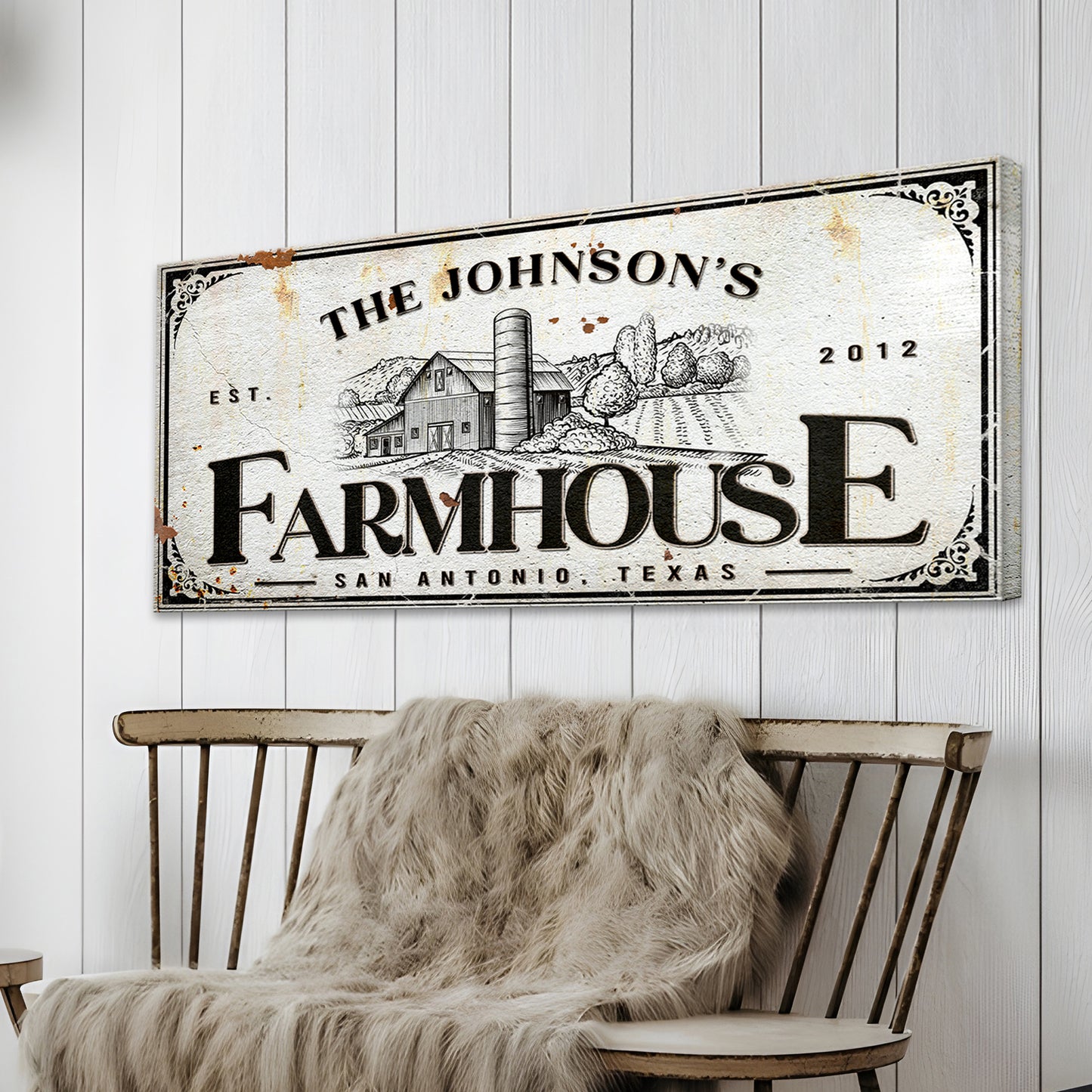 Custom Rustic Farmhouse Sign III Style 1 - Image by Tailored Canvases