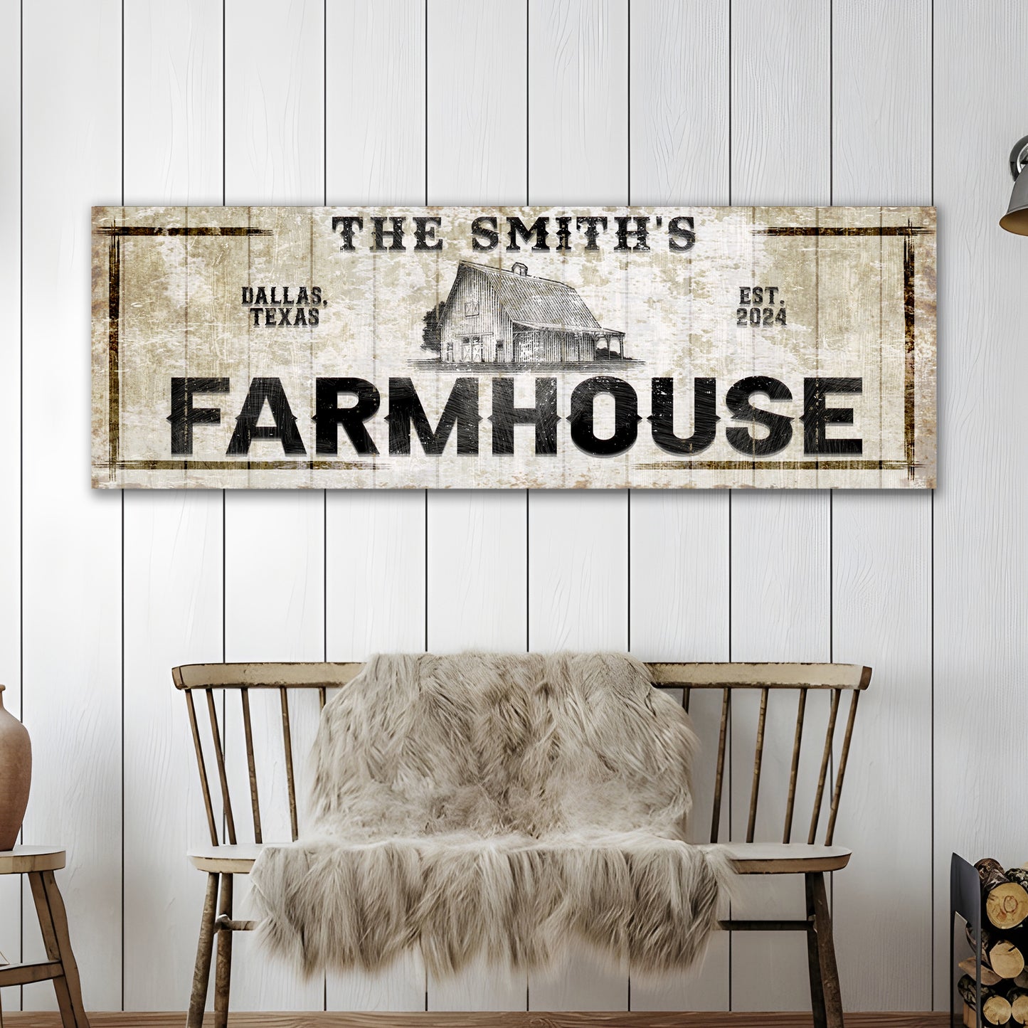Custom Rustic Farmhouse Sign Style 1 - Image by Tailored Canvases