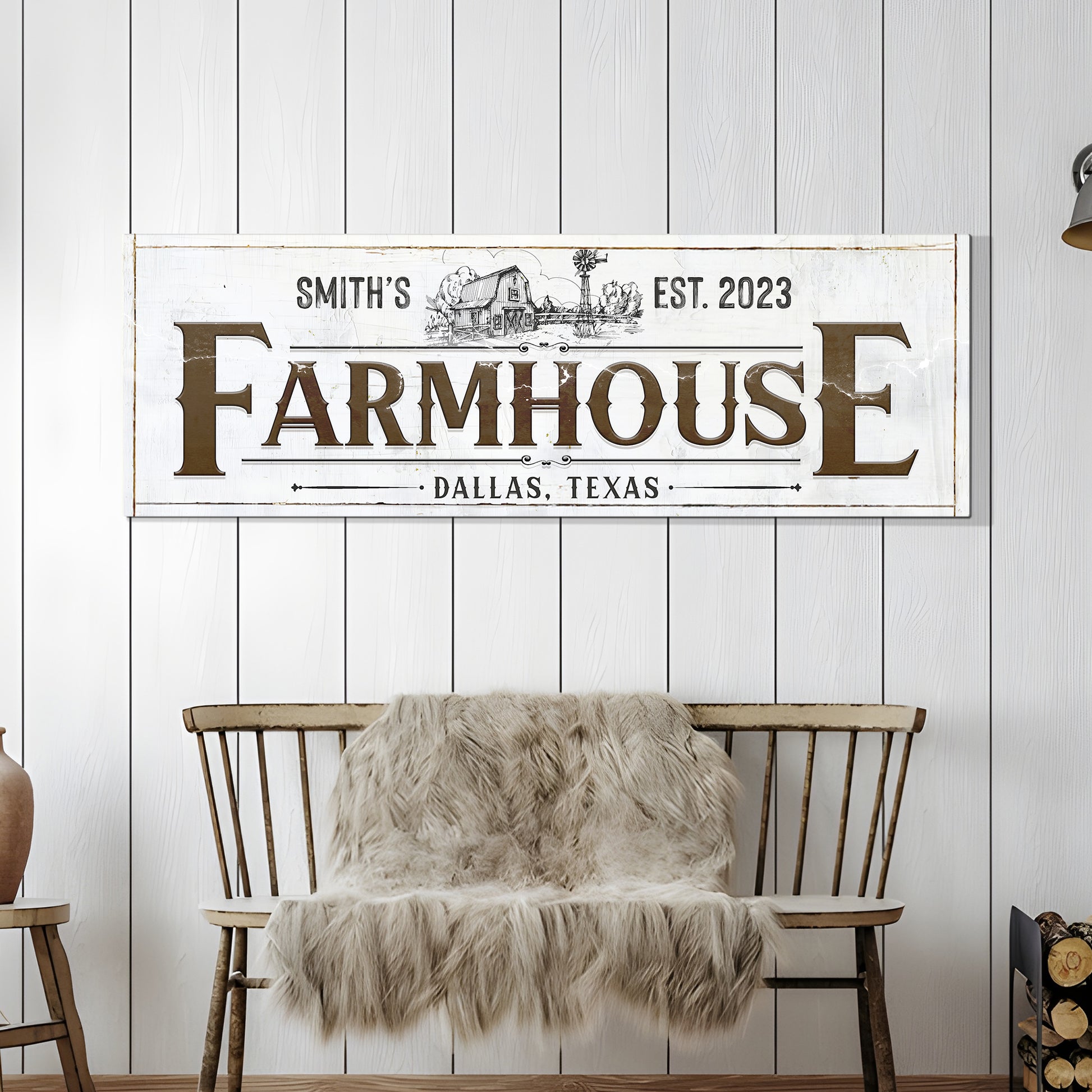 Custom Rustic Farmhouse Sign II Style 2 - Image by Tailored Canvases