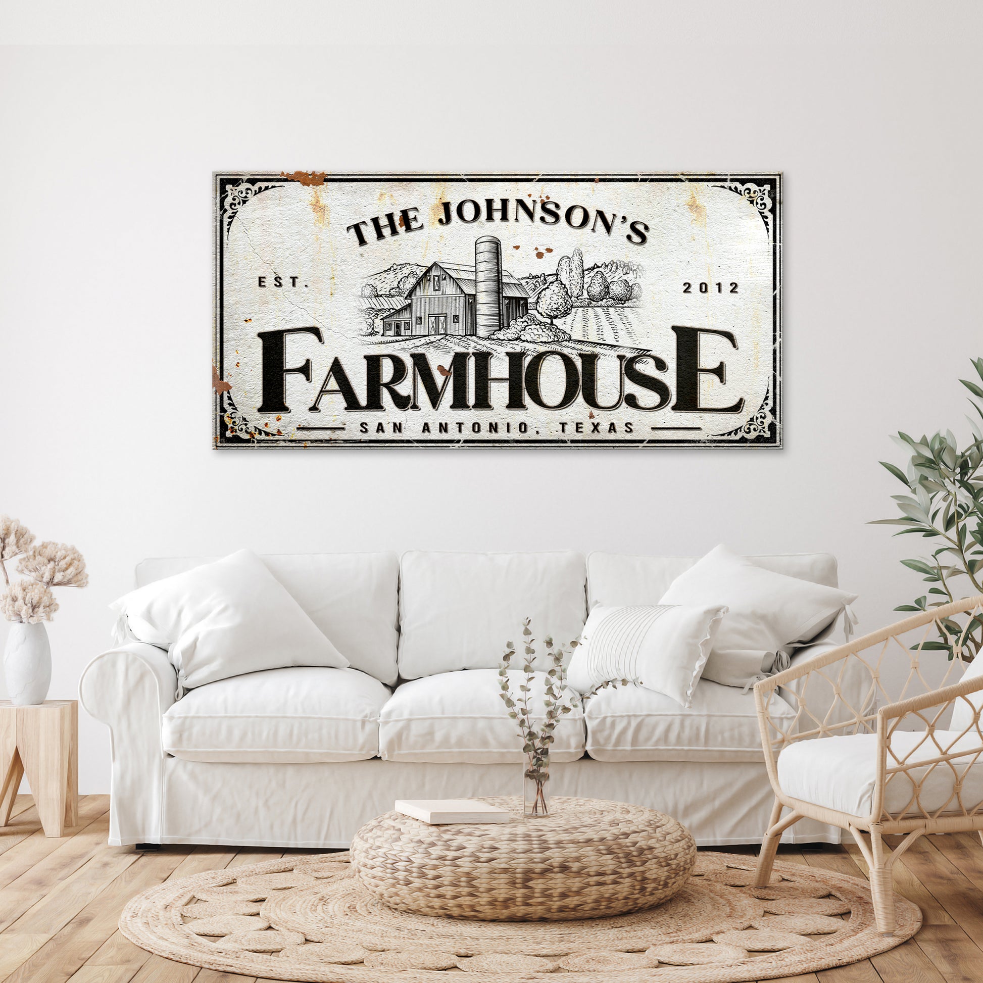 Custom Rustic Farmhouse Sign III Style 2 - Image by Tailored Canvases