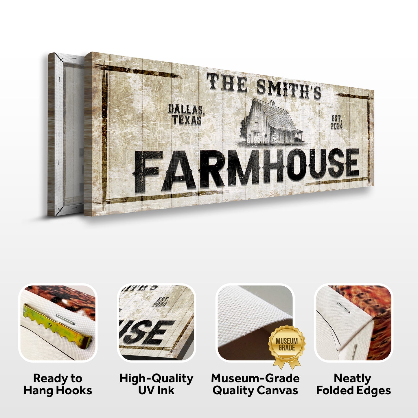 Custom Rustic Farmhouse Sign Specs - Image by Tailored Canvases
