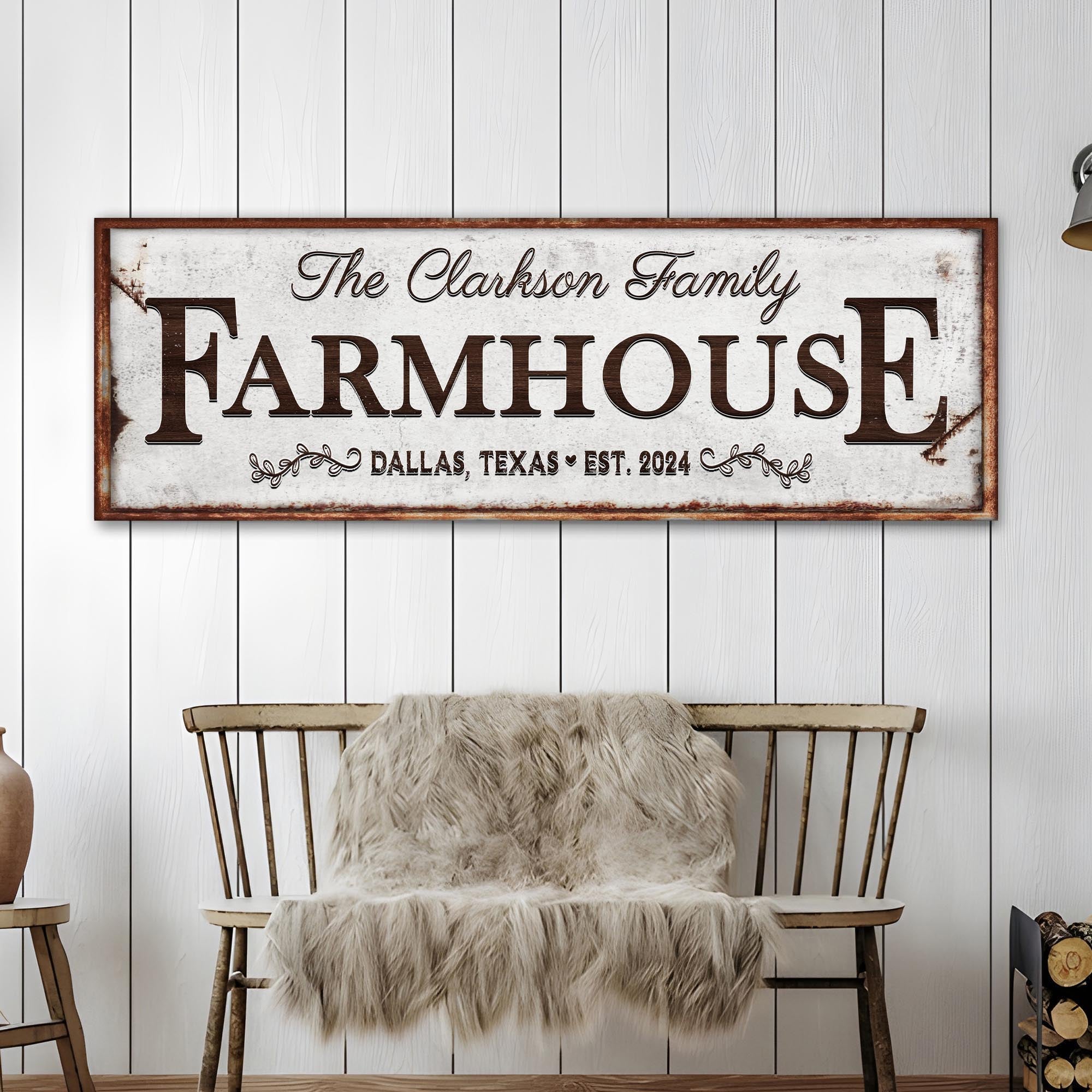 Custom farmhouse sign, personalized rustic farmhouse sign with name ...