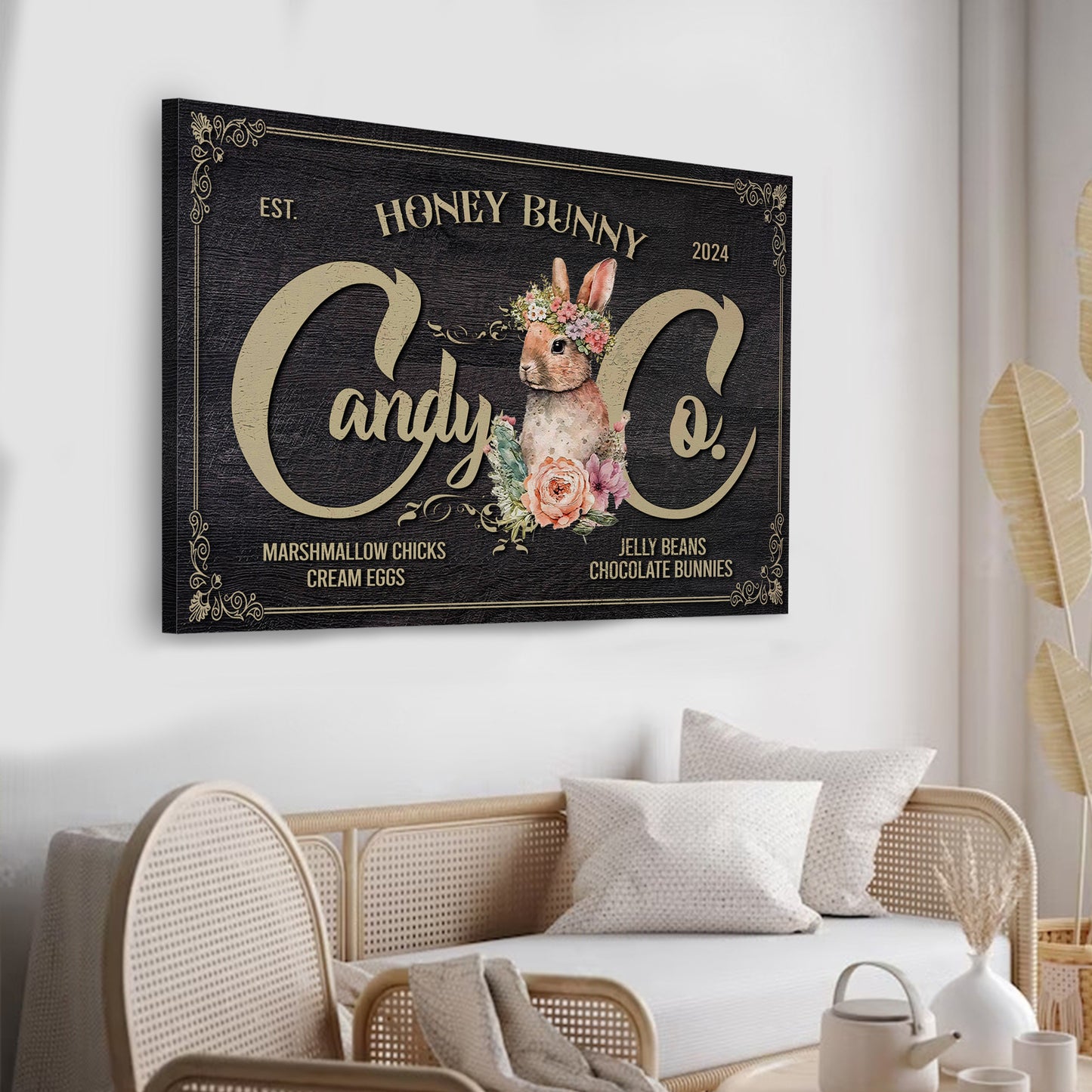 Honey Bunny Candy Company Sign III Style 1 - Image by Tailored Canvases