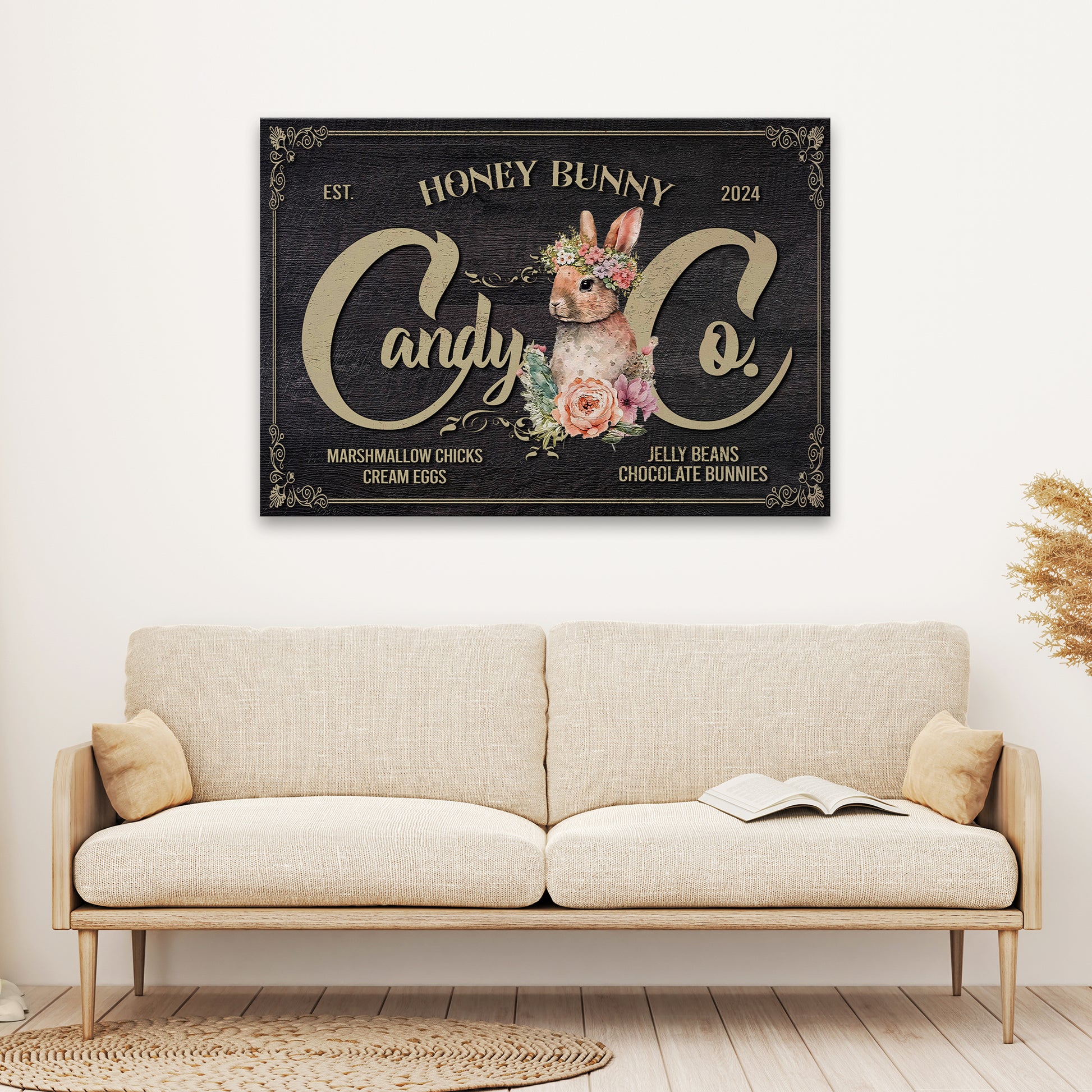 Honey Bunny Candy Company Sign III Style 2 - Image by Tailored Canvases