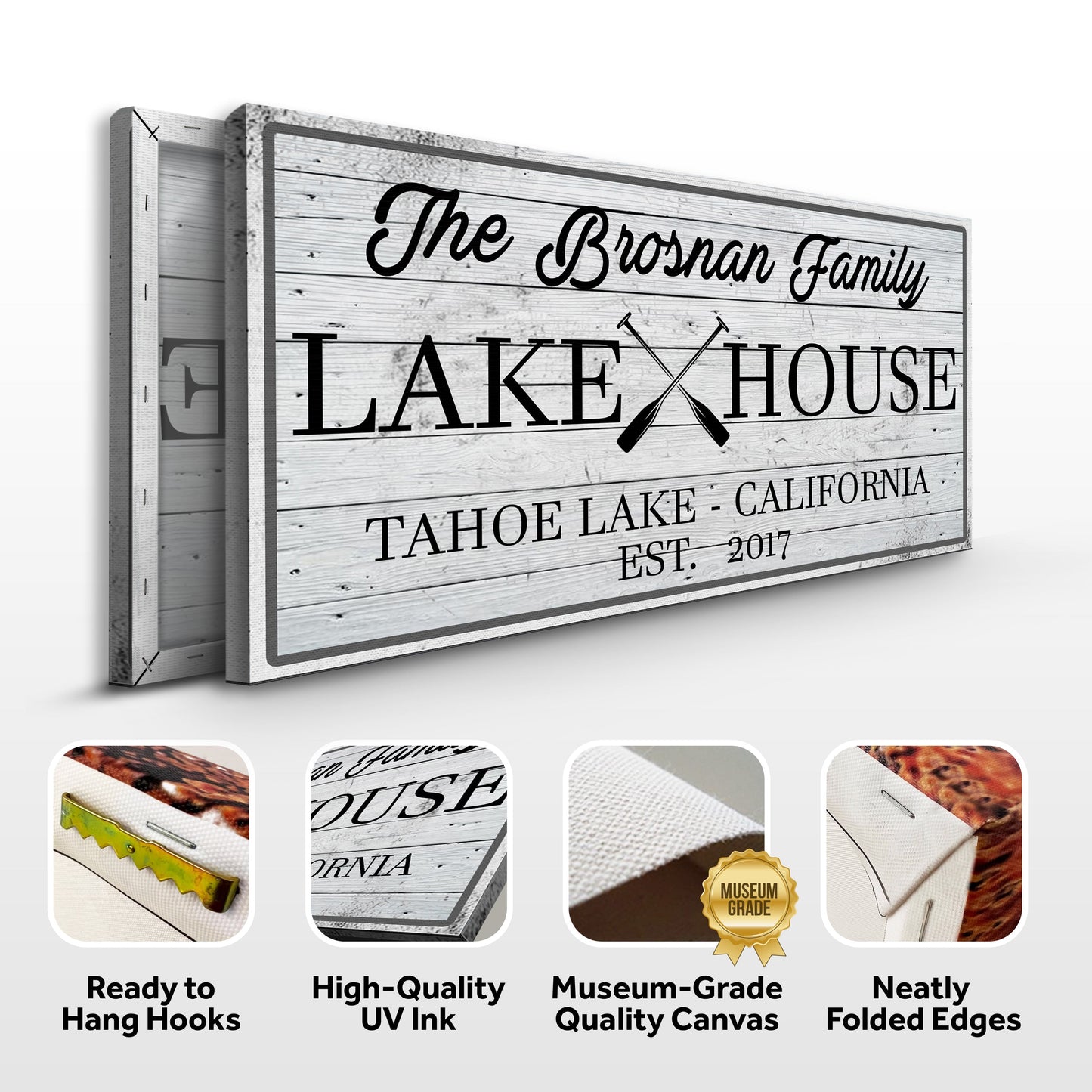 Family Lake House Paddle Sign (Free Shipping)