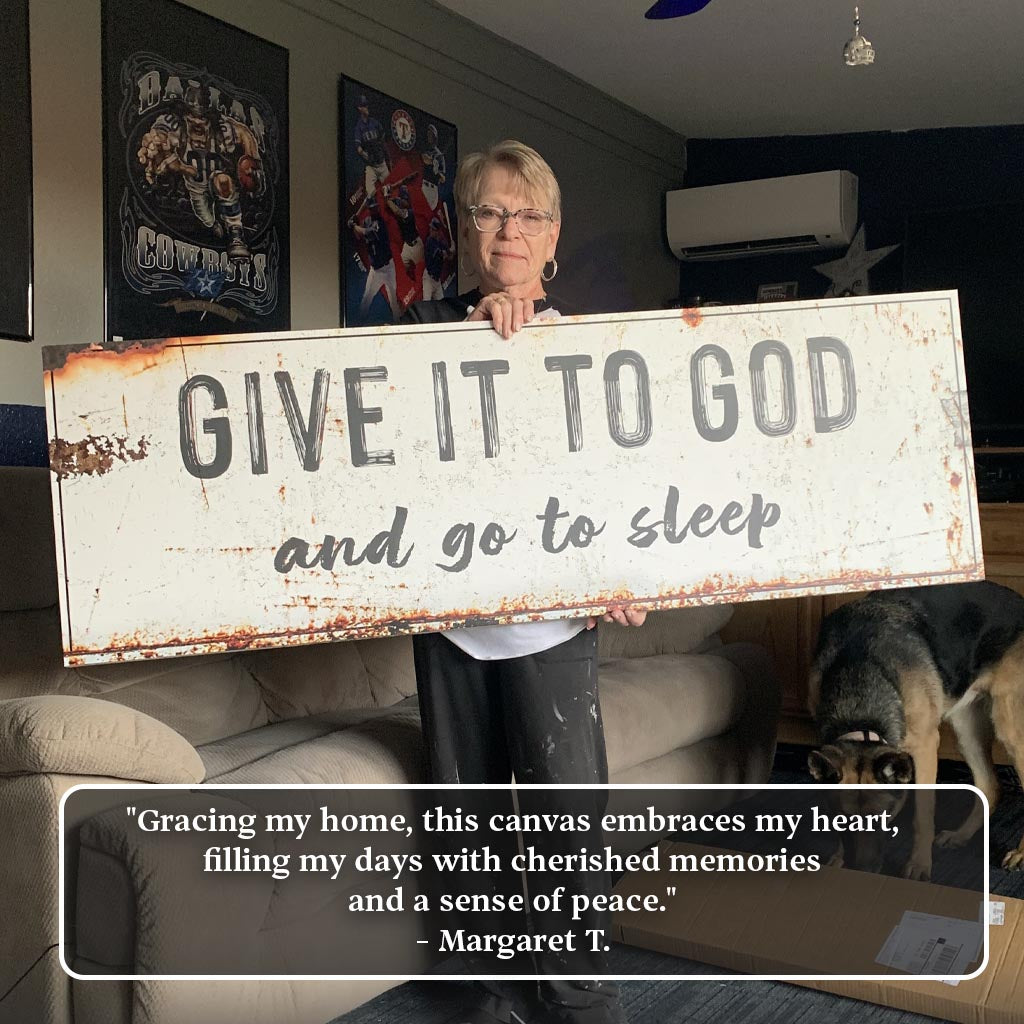Give It to God and Go to Sleep – Rustic Christian Wall Art for Peaceful Nights