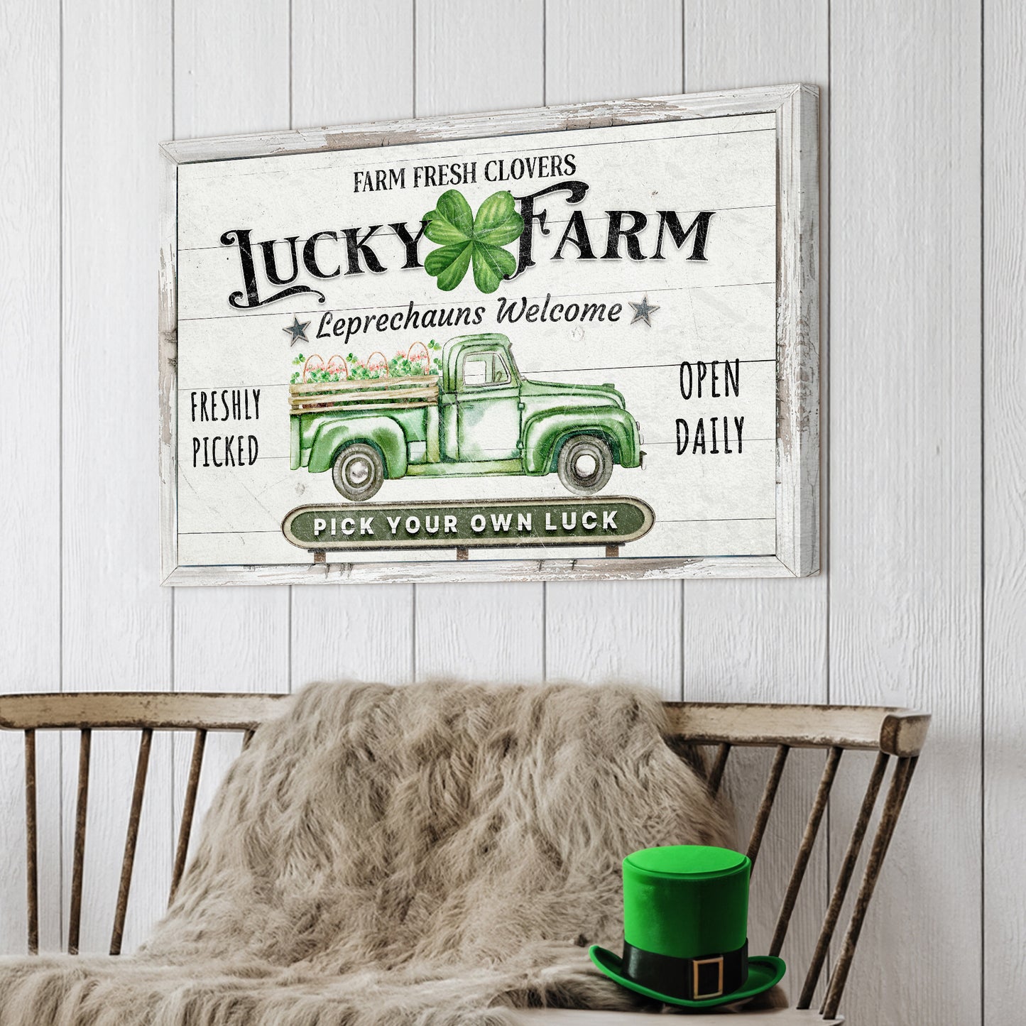 Lucky Farm St. Patrick's Day Sign Style 1 - Image by Tailored Canvases