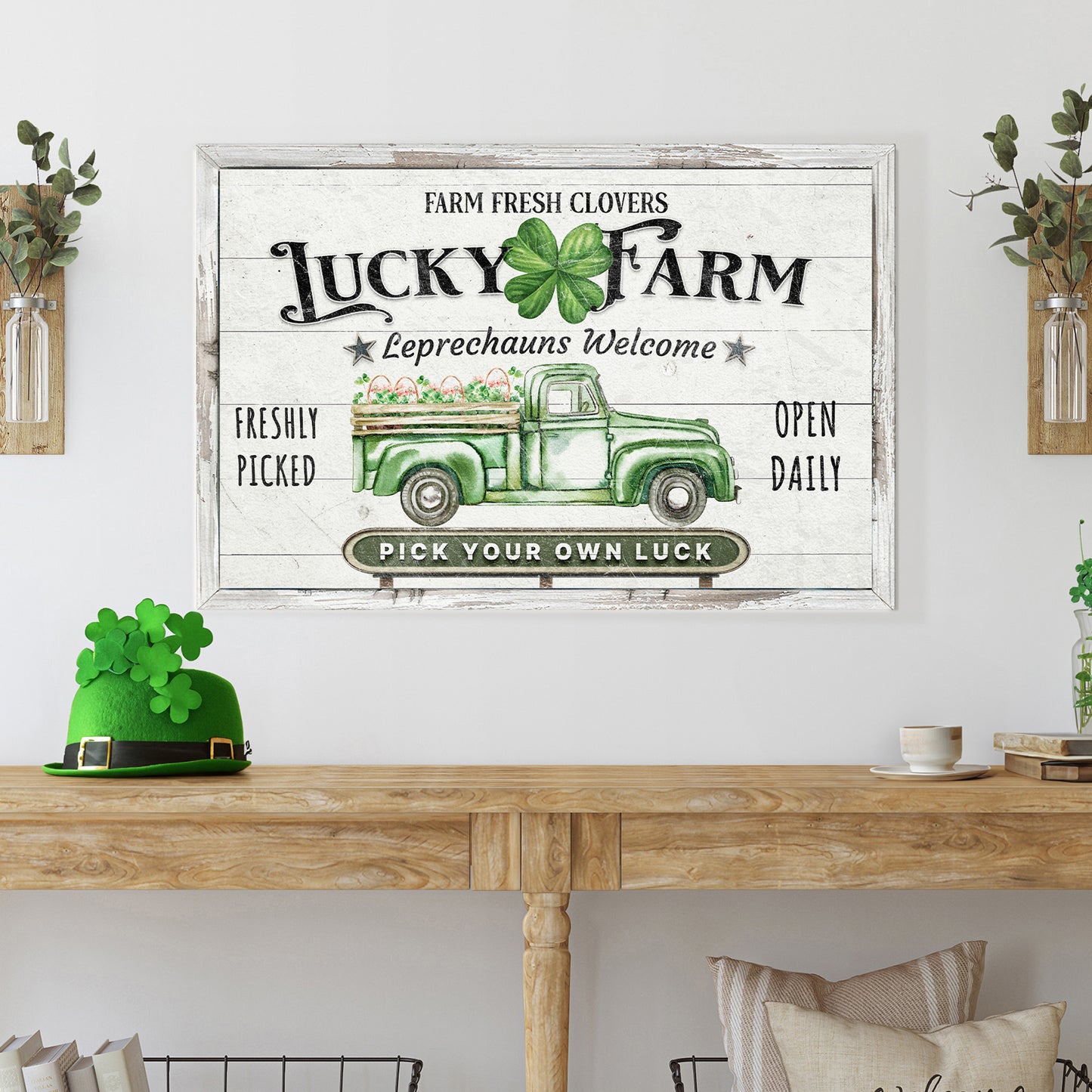 Lucky Farm St. Patrick's Day Sign Style 2 - Image by Tailored Canvases