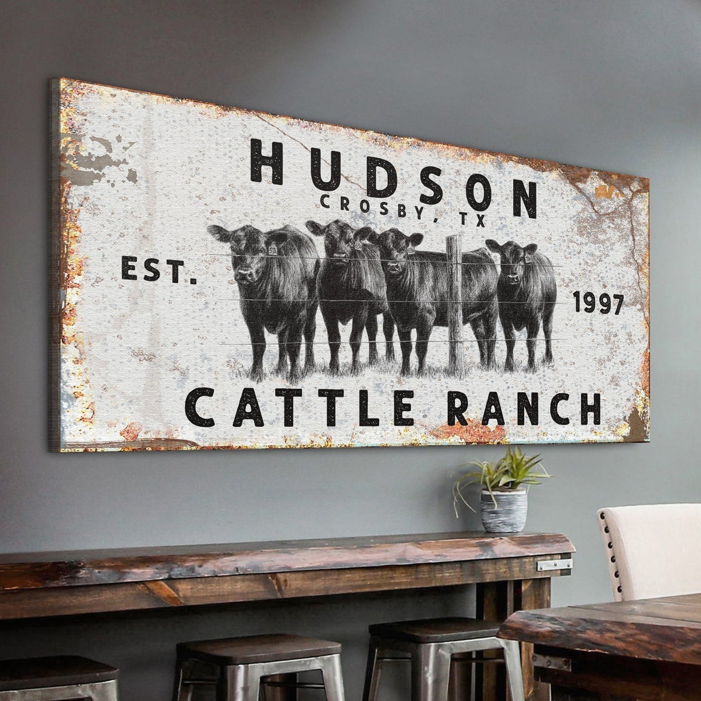 Cattle Ranch Rustic Sign (Free Shipping)