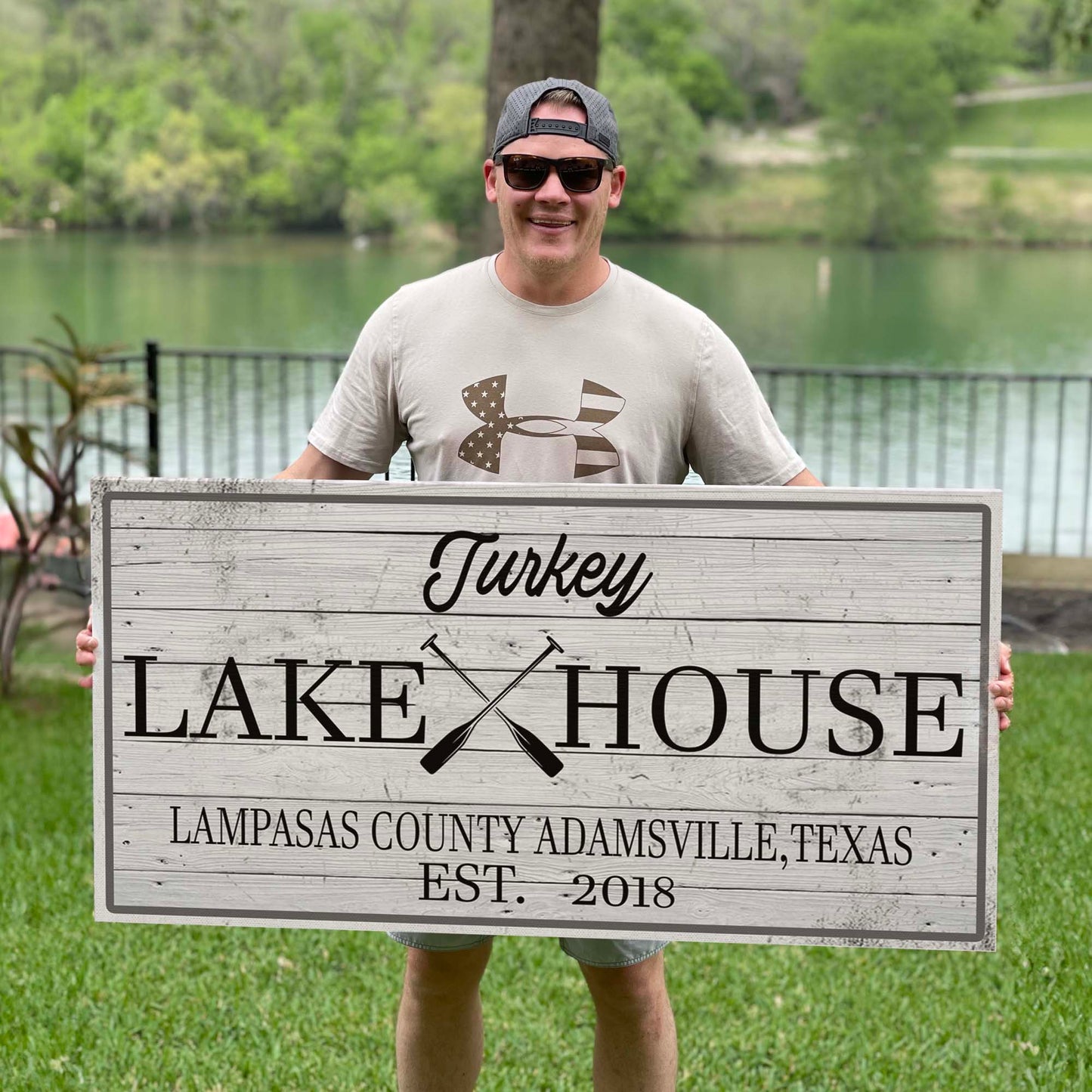 Family Lake House Paddle Sign (Free Shipping)