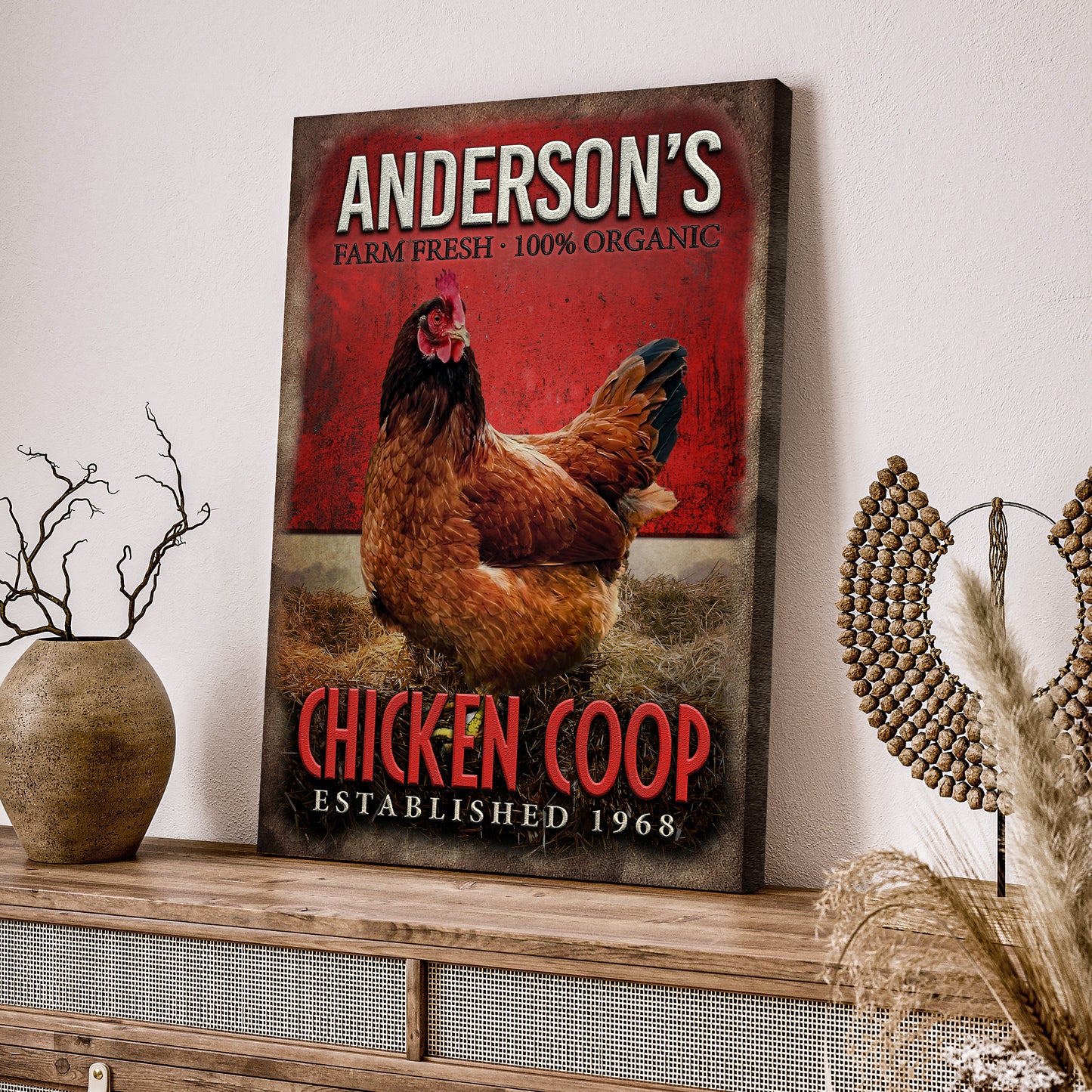 Chicken Coop Farm Fresh Organic Sign - Image by Tailored Canvases