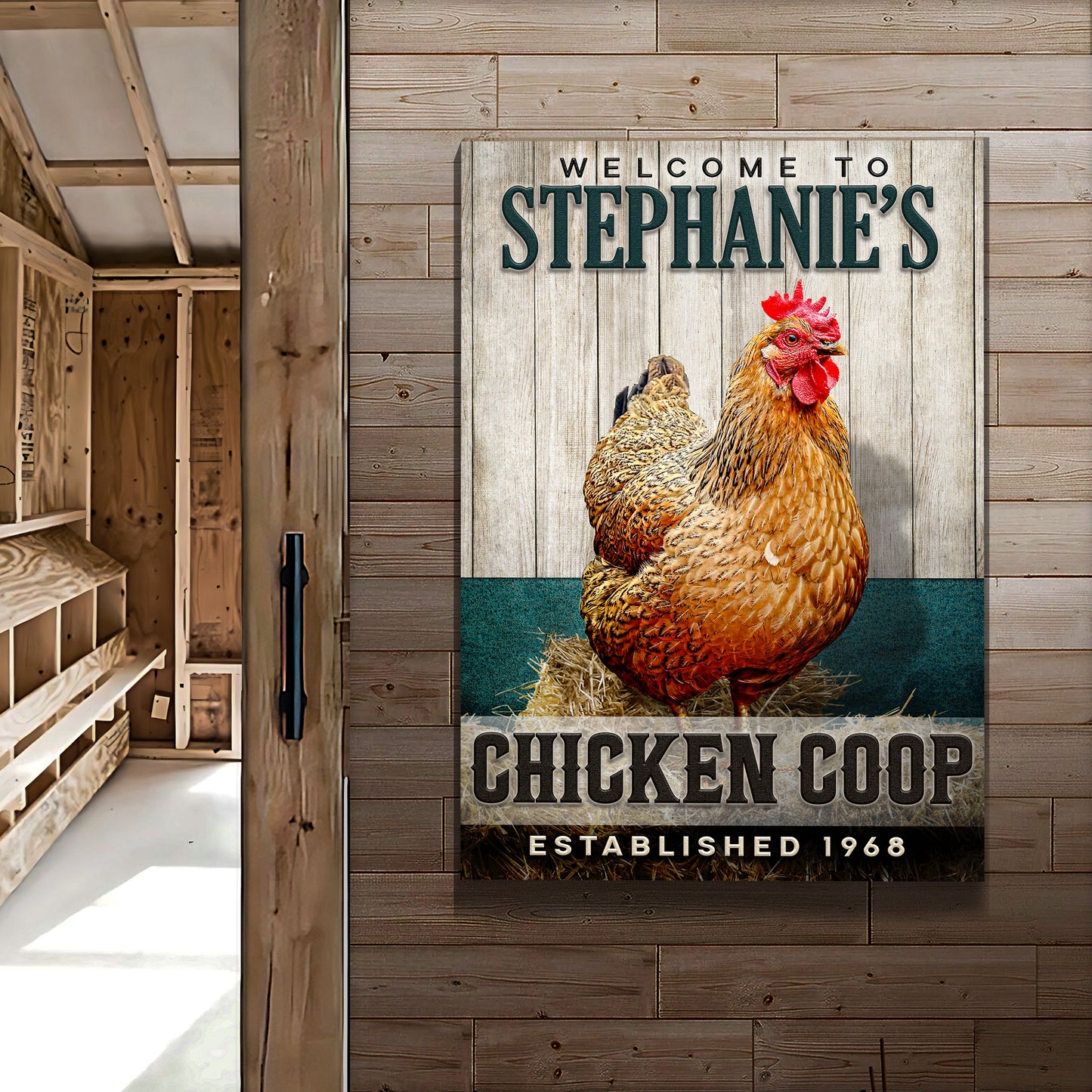Chicken Coop Welcome Sign Style 1 - Image by Tailored Canvases
