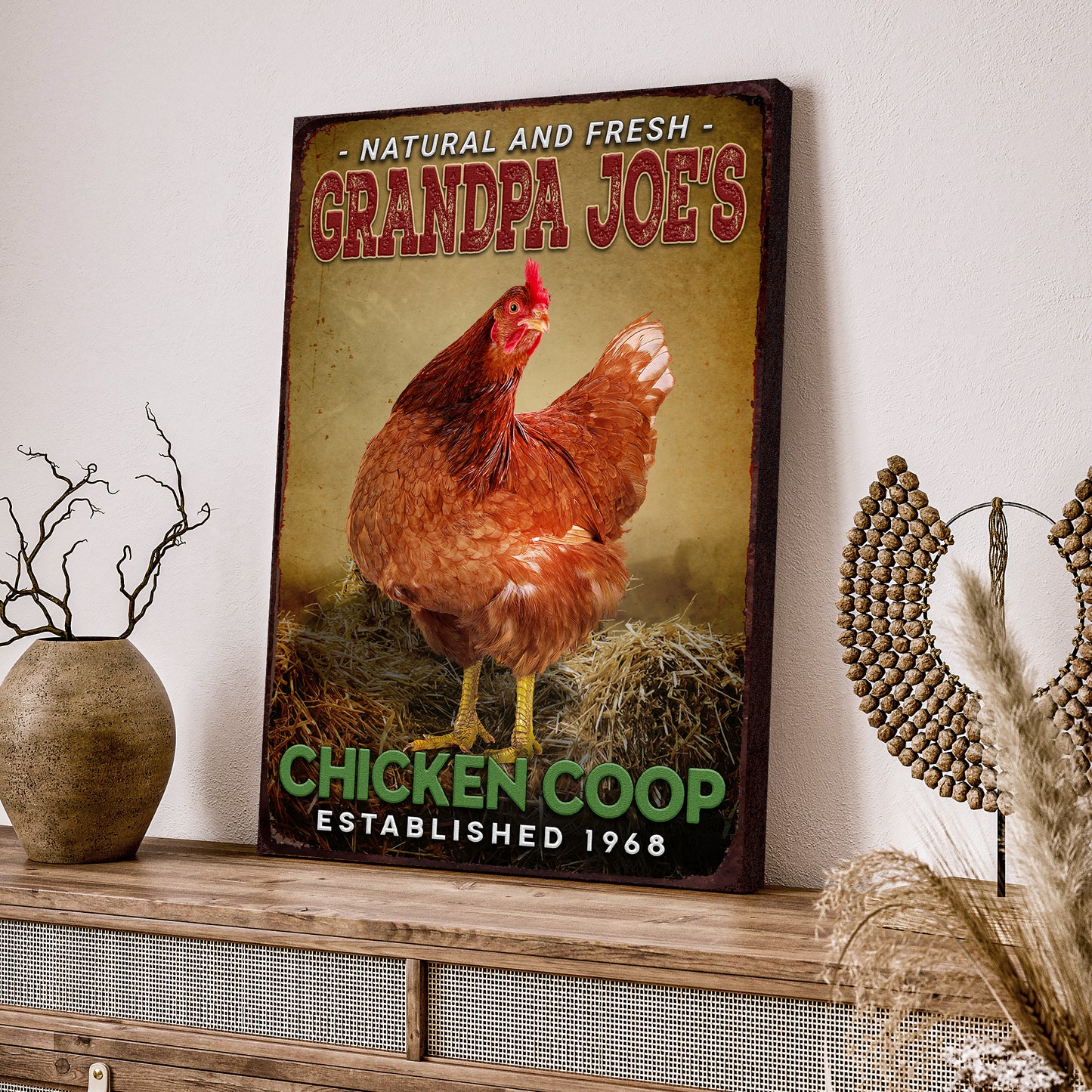 Chicken Coop Natural And Fresh Sign - Image by Tailored Canvases