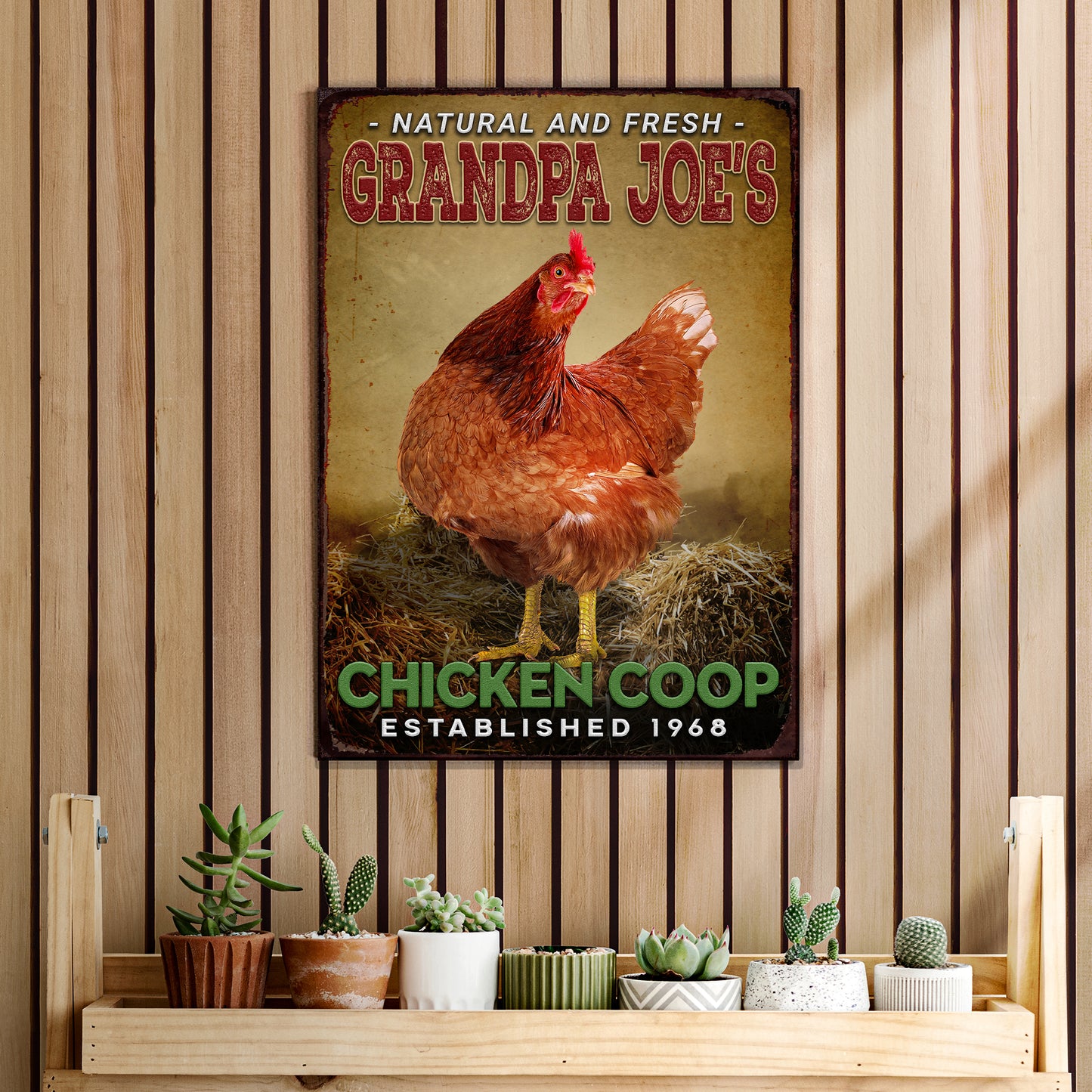 Chicken Coop Natural And Fresh Sign Style 2 - Image by Tailored Canvases
