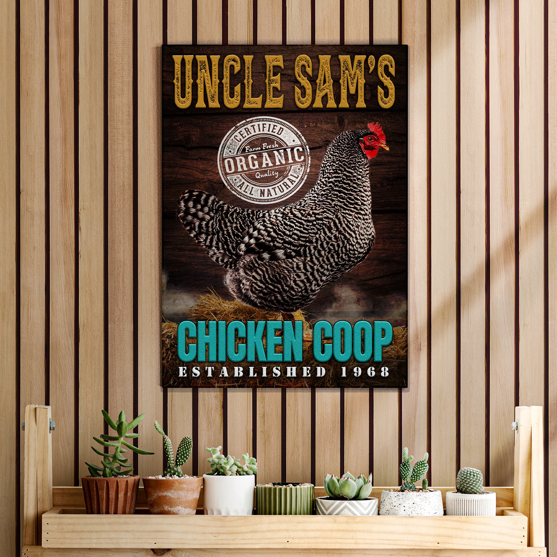 Chicken Coop Organic Sign Style 2 - Image by Tailored Canvases