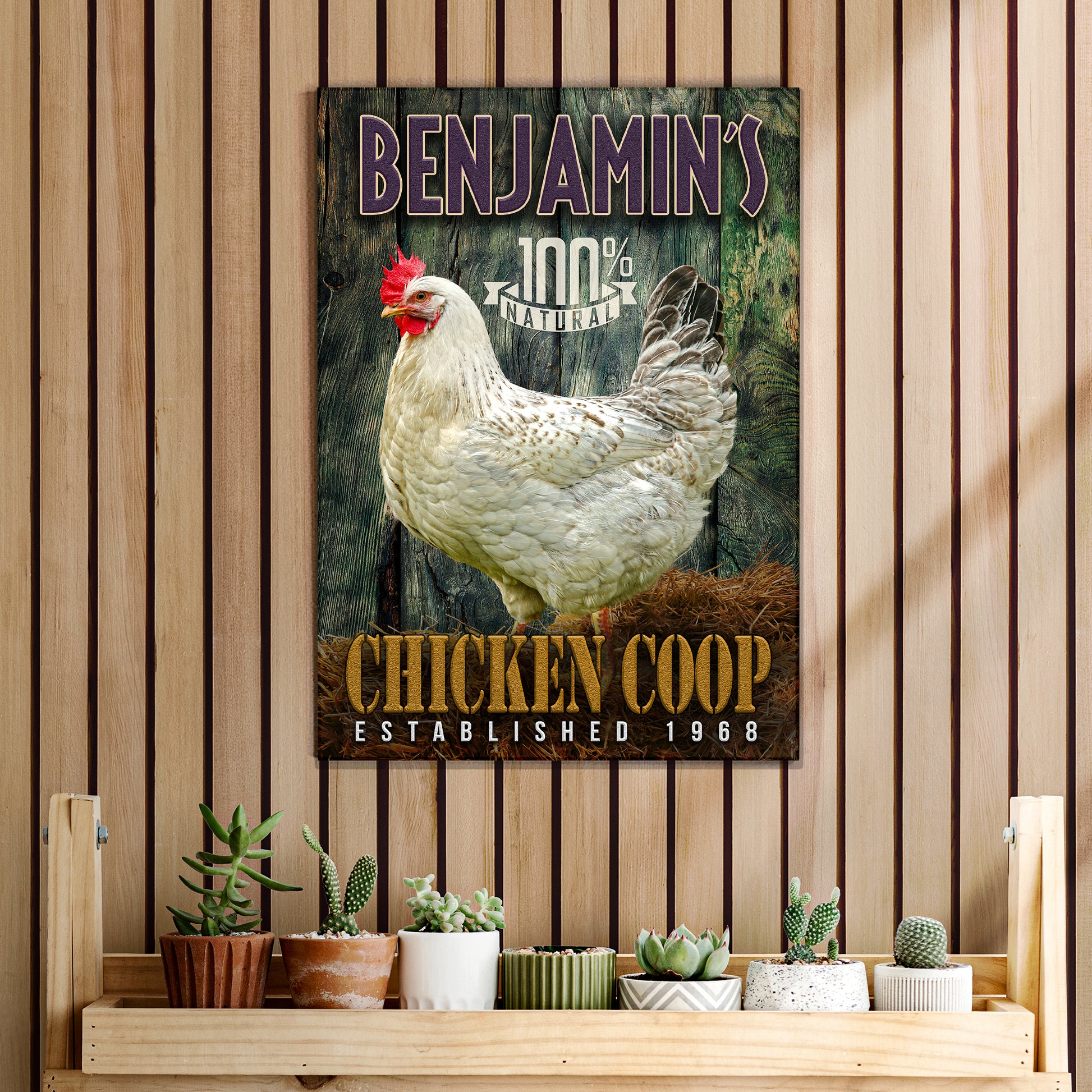 Chicken Coop 100% Natural Sign Style 2 - Image by Tailored Canvases