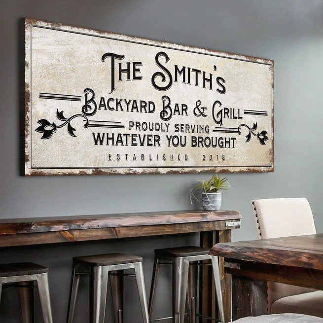 Backyard Bar & Grill Sign (Free Shipping)