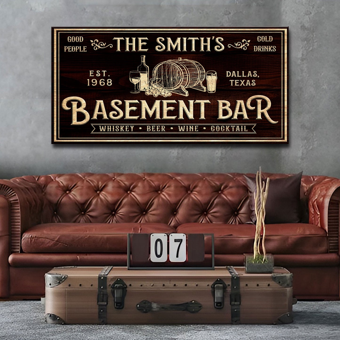Personalized Basement Bar Sign