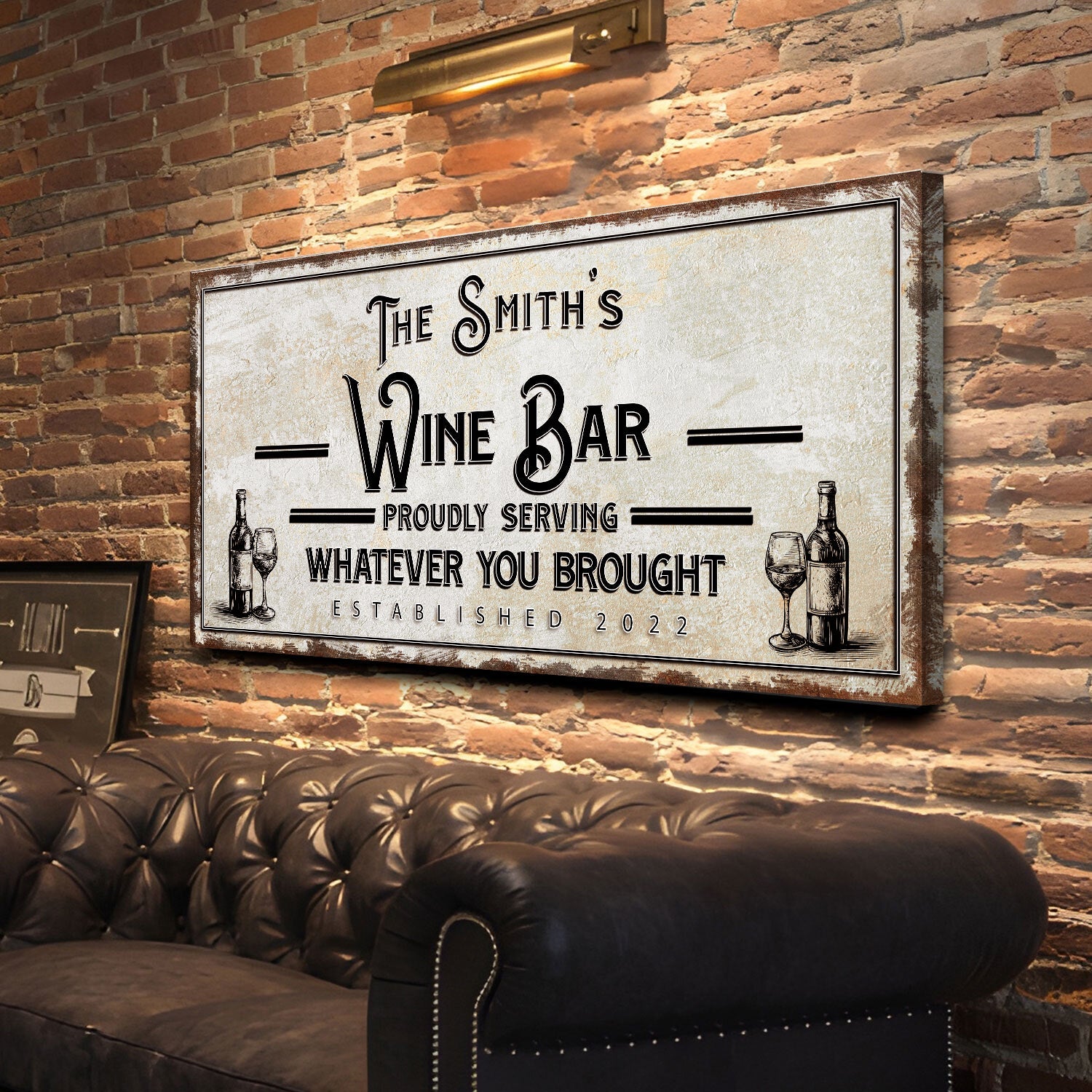 Personalized Wine Bar Sign II Style 2 - Image by Tailored Canvases