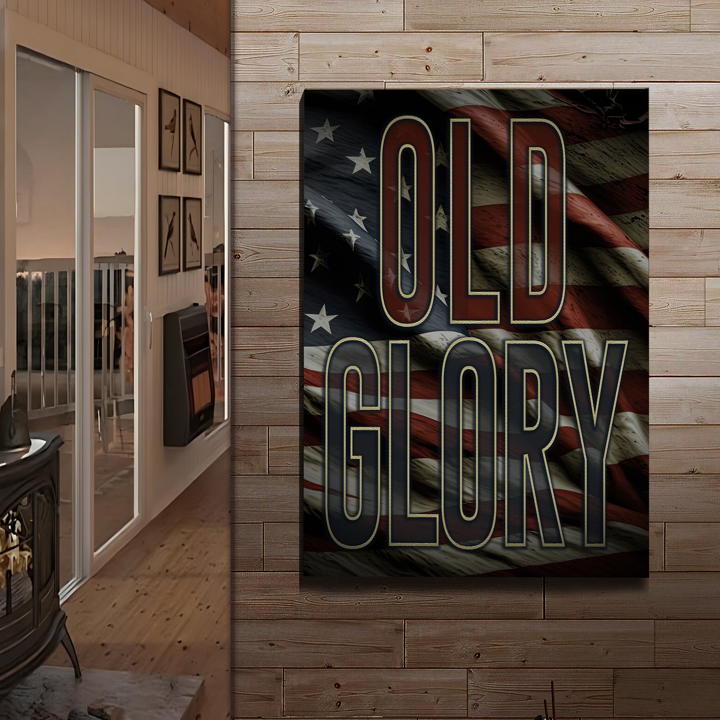 Old Glory Sign III Style 2 - Image by Tailored Canvases