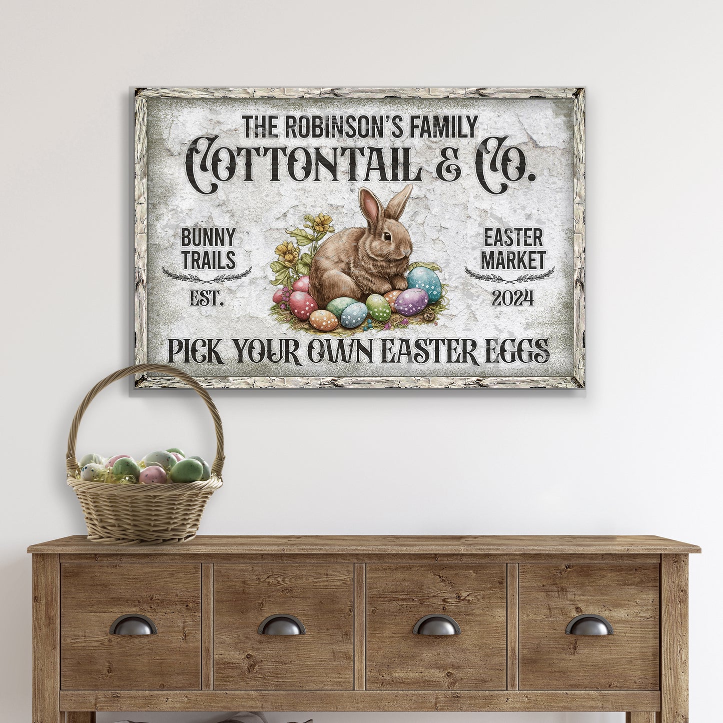 Vintage Easter Sign Style 2 - Image by Tailored Canvases