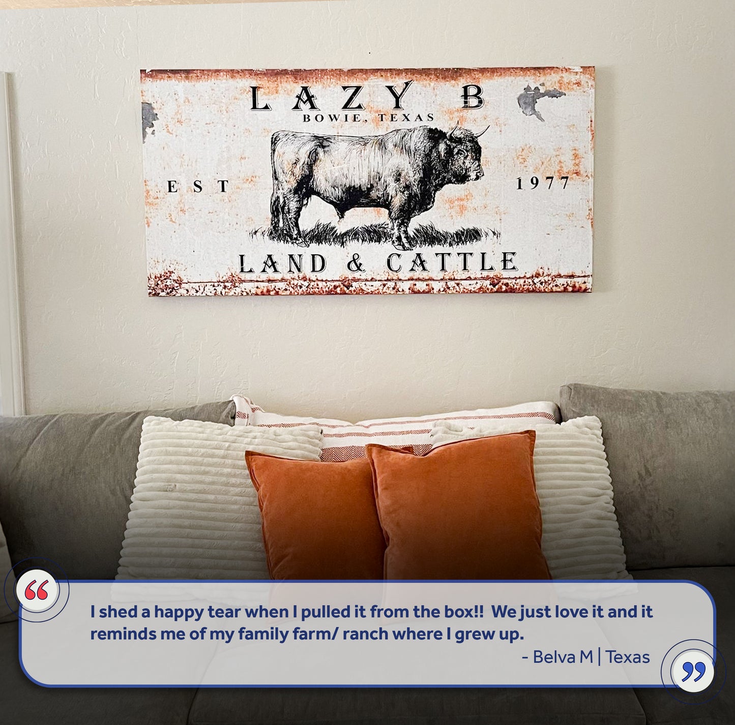 Land And Cattle Rustic Sign (Free Shipping)