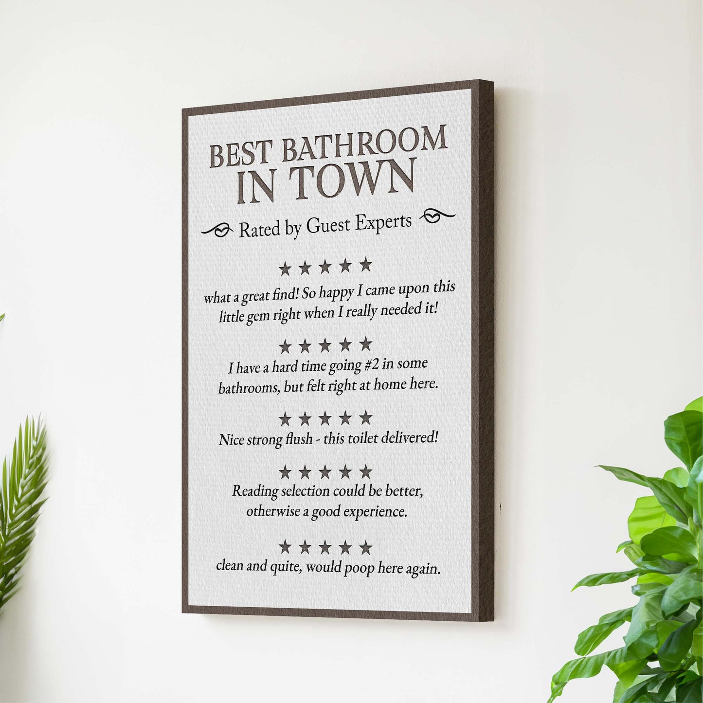 Restroom Guest Reviews Sign - Imaged by Tailored Canvases