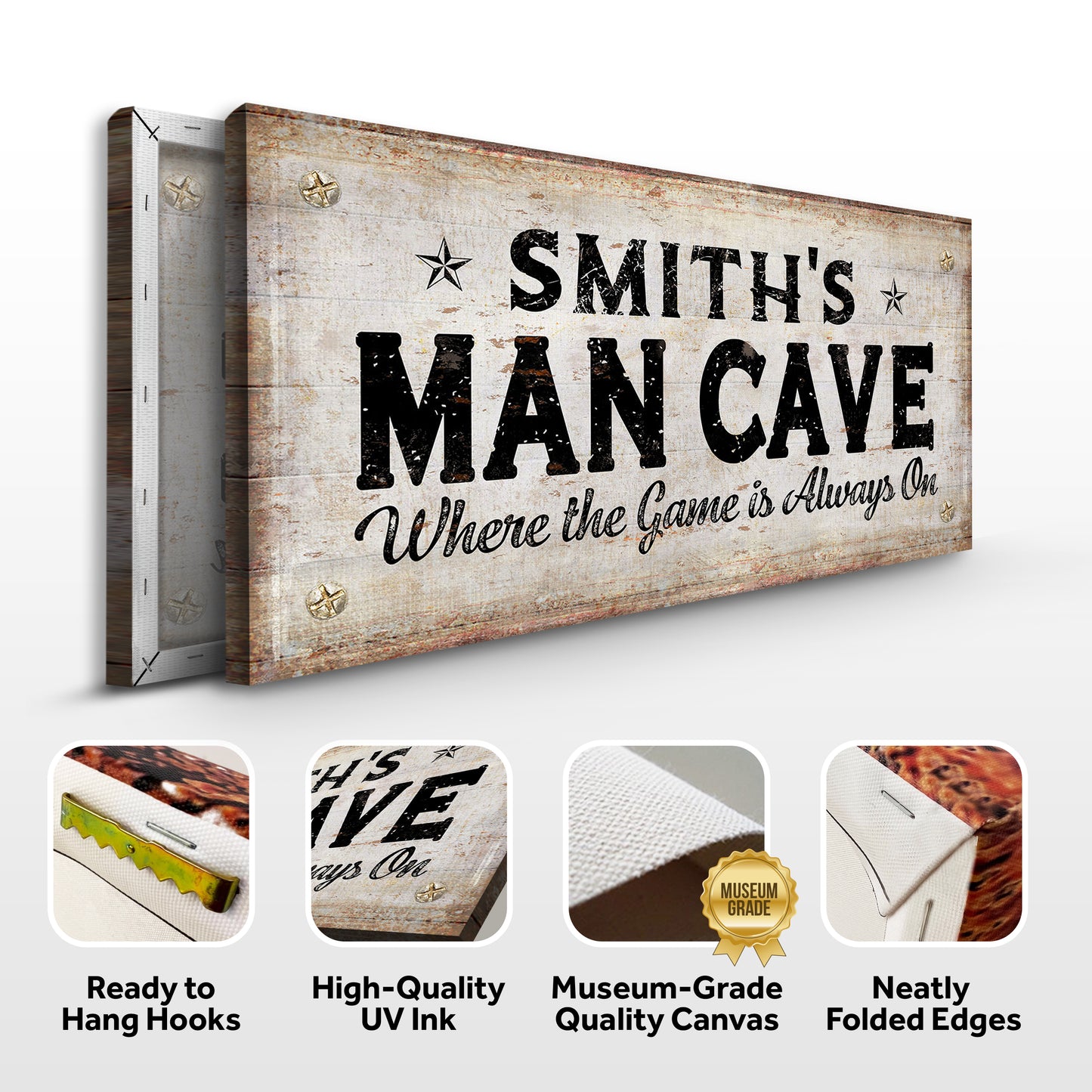 Where the Game is Always On Man Cave Sign (Free Shipping)