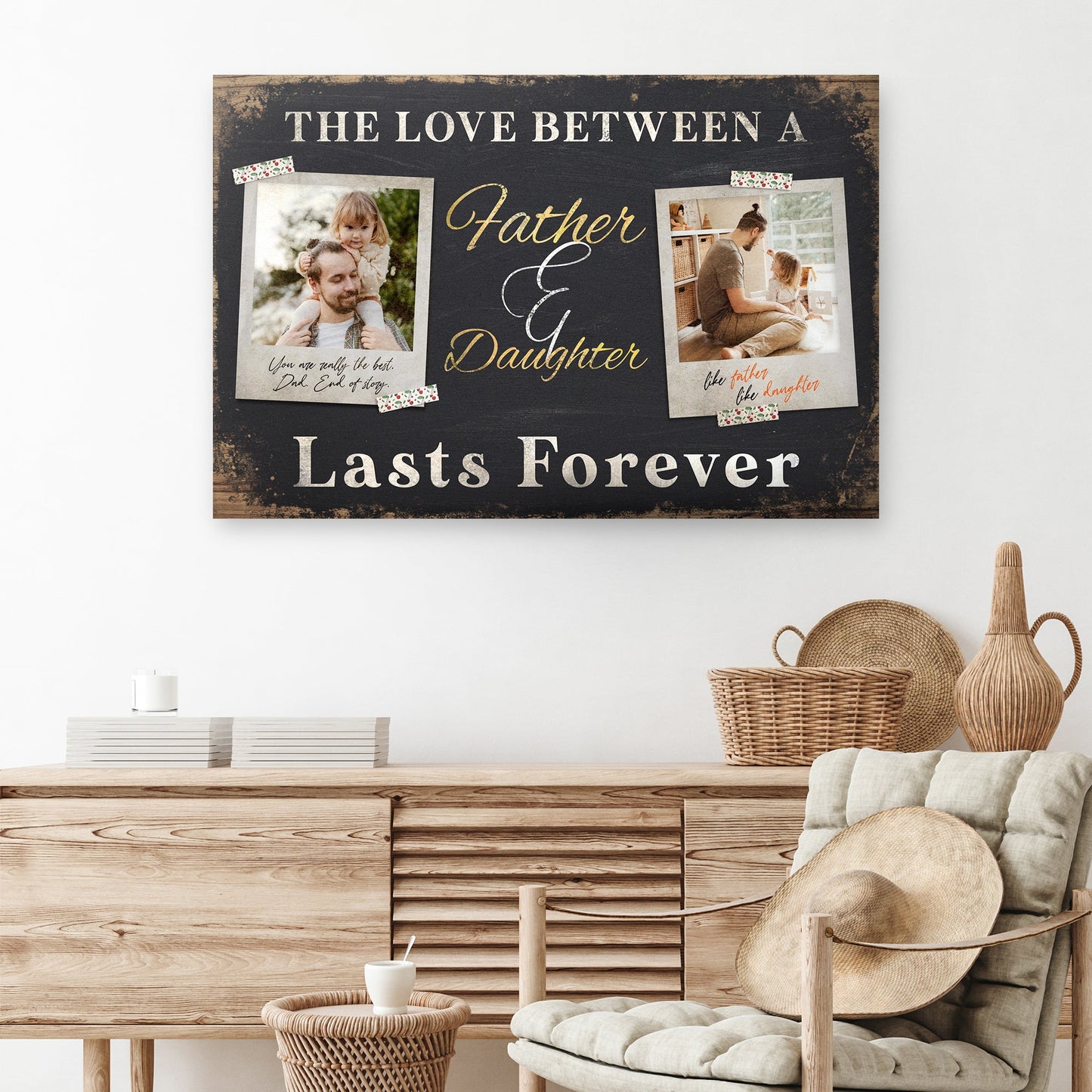 The Love Between A Father and Daughter Sign Style 1 - Image by Tailored Canvases