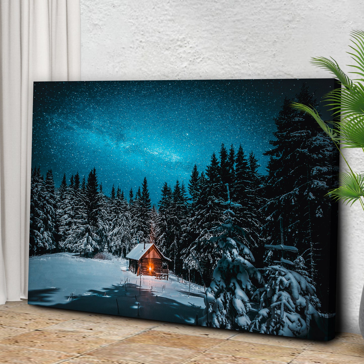 Starry Winter Forest Canvas Wall Art Style 1 - Image by Tailored Canvases