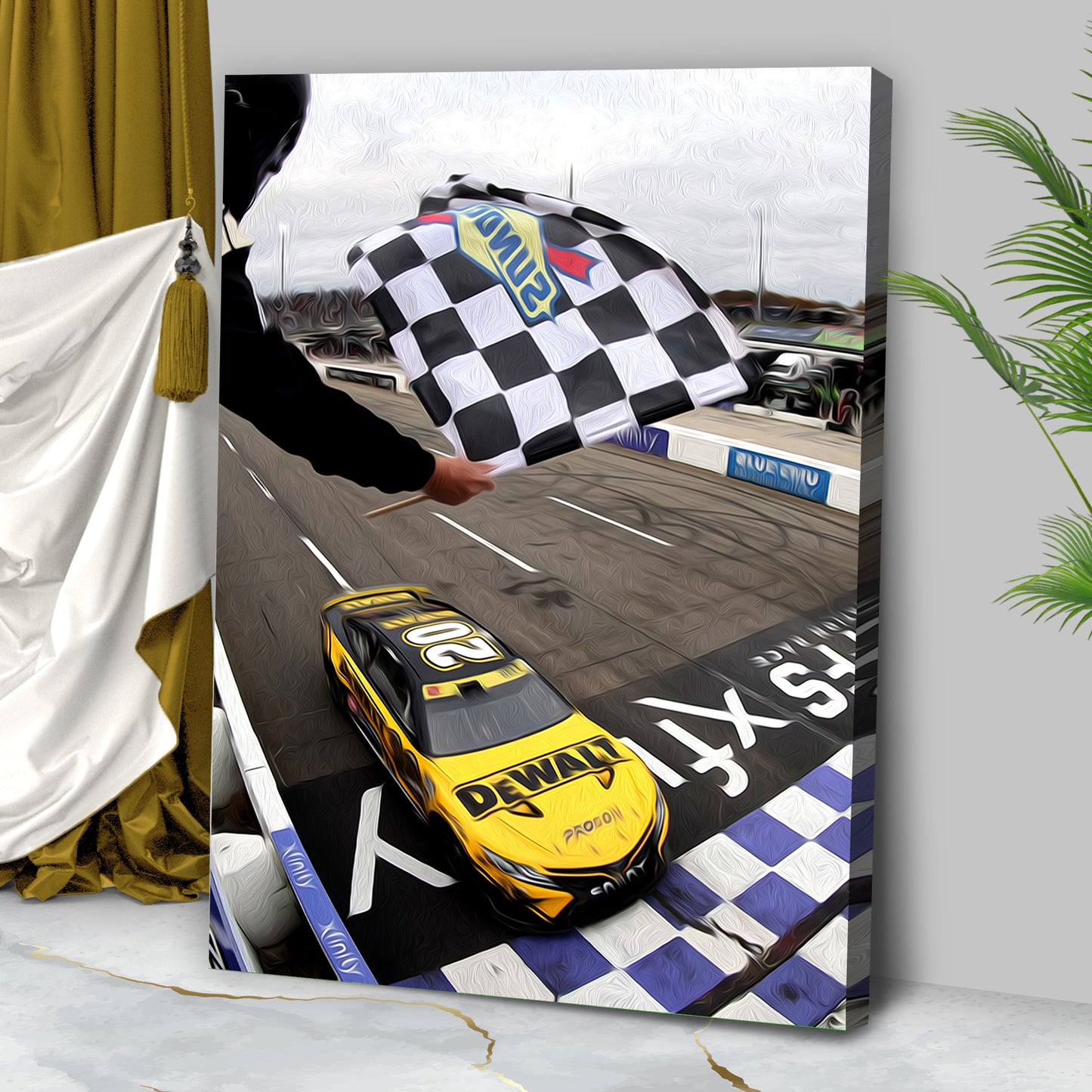 Race Car Winner Canvas Wall Art Style 2 - Image by Tailored Canvases