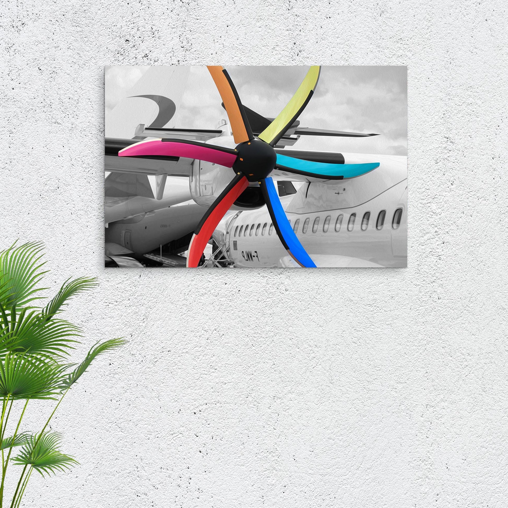 Plane Propeller Multicolored Canvas Wall Art Style 1 - Image by Tailored Canvases