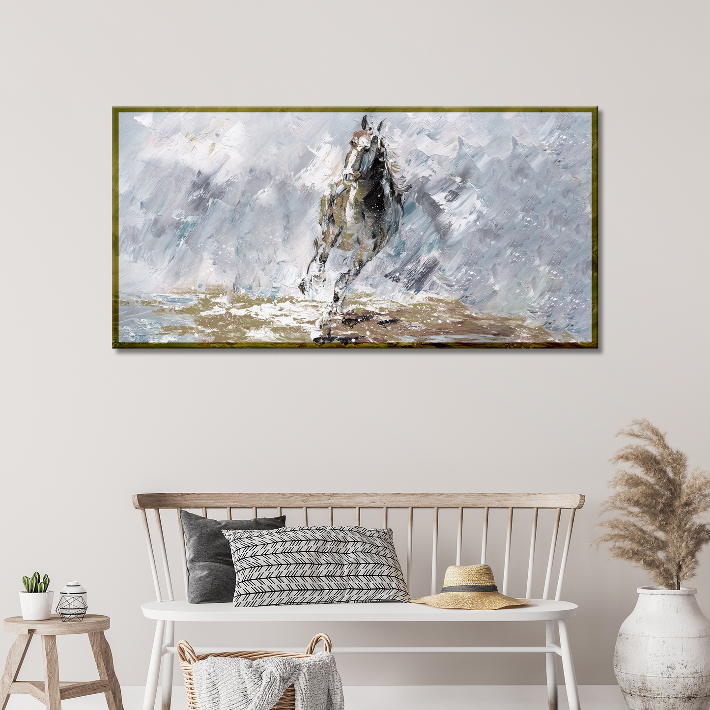 Horse Black Gray Canvas Wall Art Style 1 - Image by Tailored Canvases