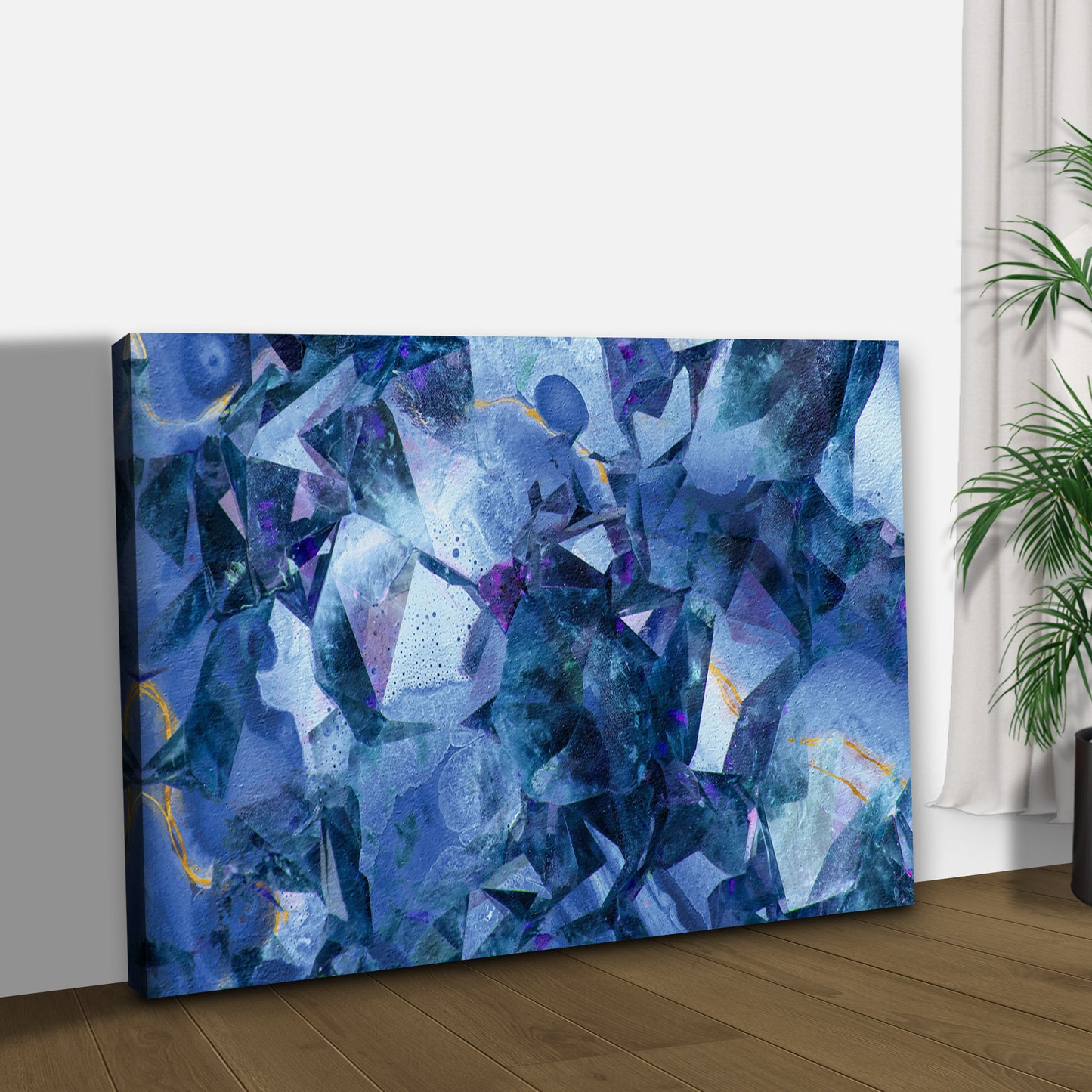 Decor Elements Crystals Blue Stone Canvas Wall Art Style 2 - Image by Tailored Canvases