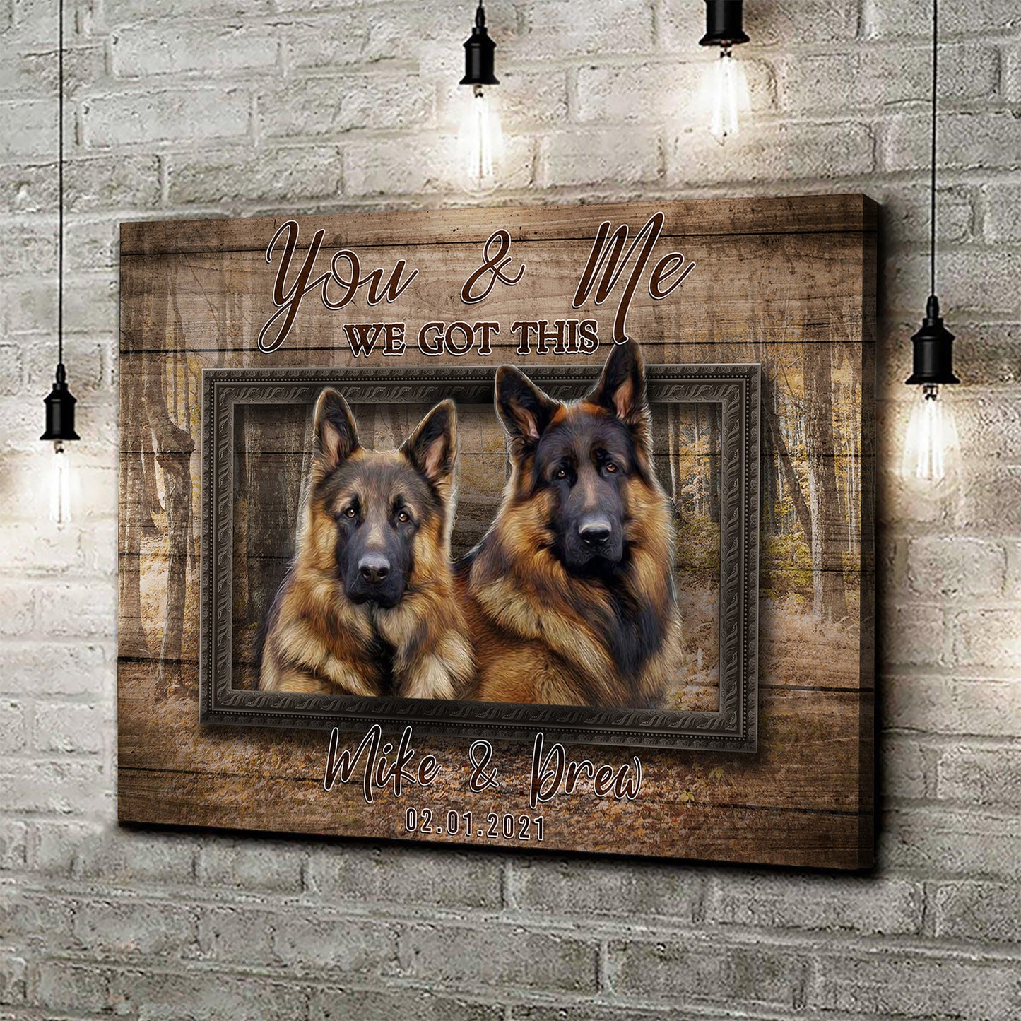 We Got This Couple Dog Sign Style 2 - Image by Tailored Canvases