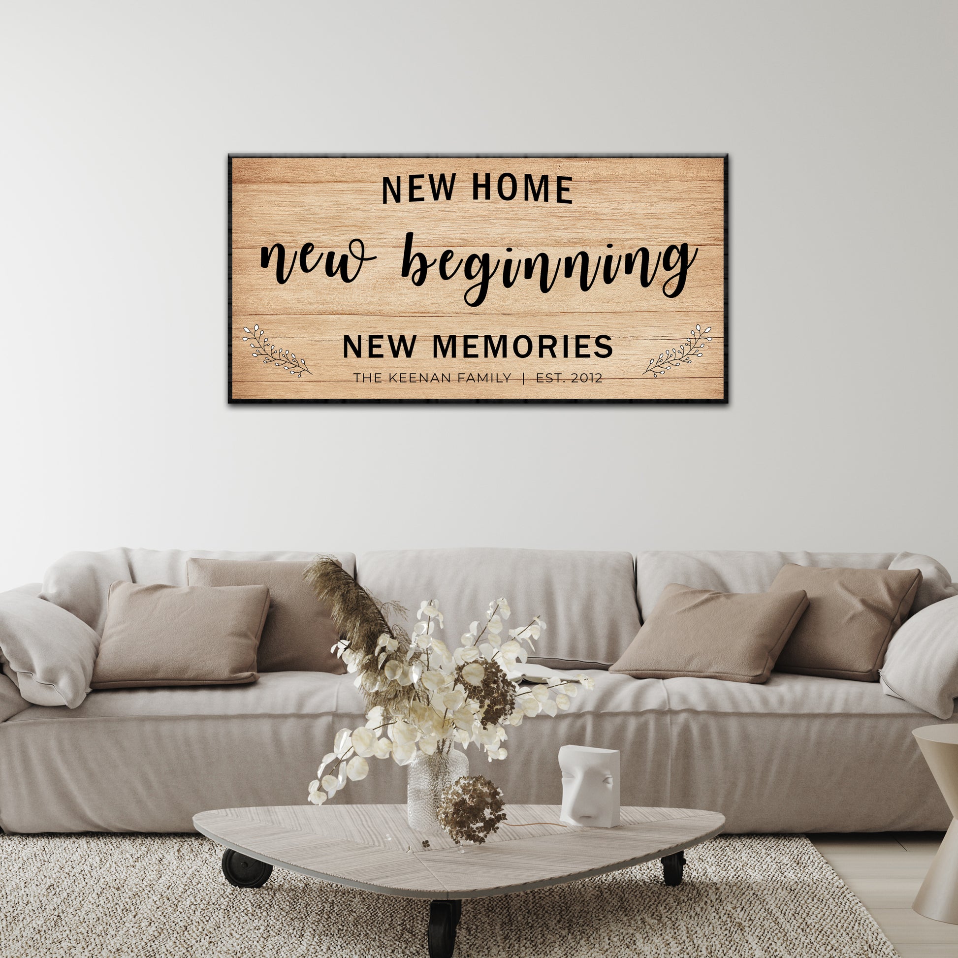 New Home, New Beginning Sign Style 3 - Image by Tailored Canvases