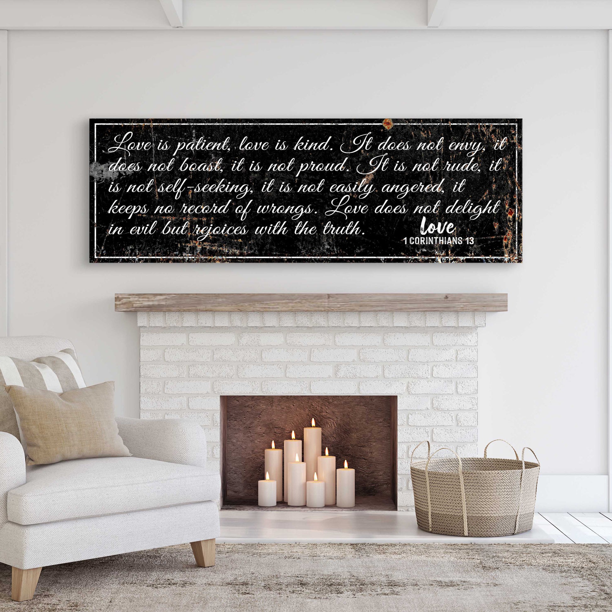 1 Corinthians 13 - Love Is Patient Rustic Sign Style 2 - Image by Tailored Canvases