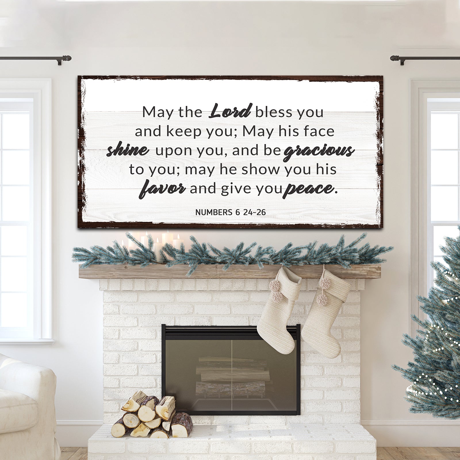 Numbers 6:24-26 - May The Lord Bless You Sign II - Tailored Canvases