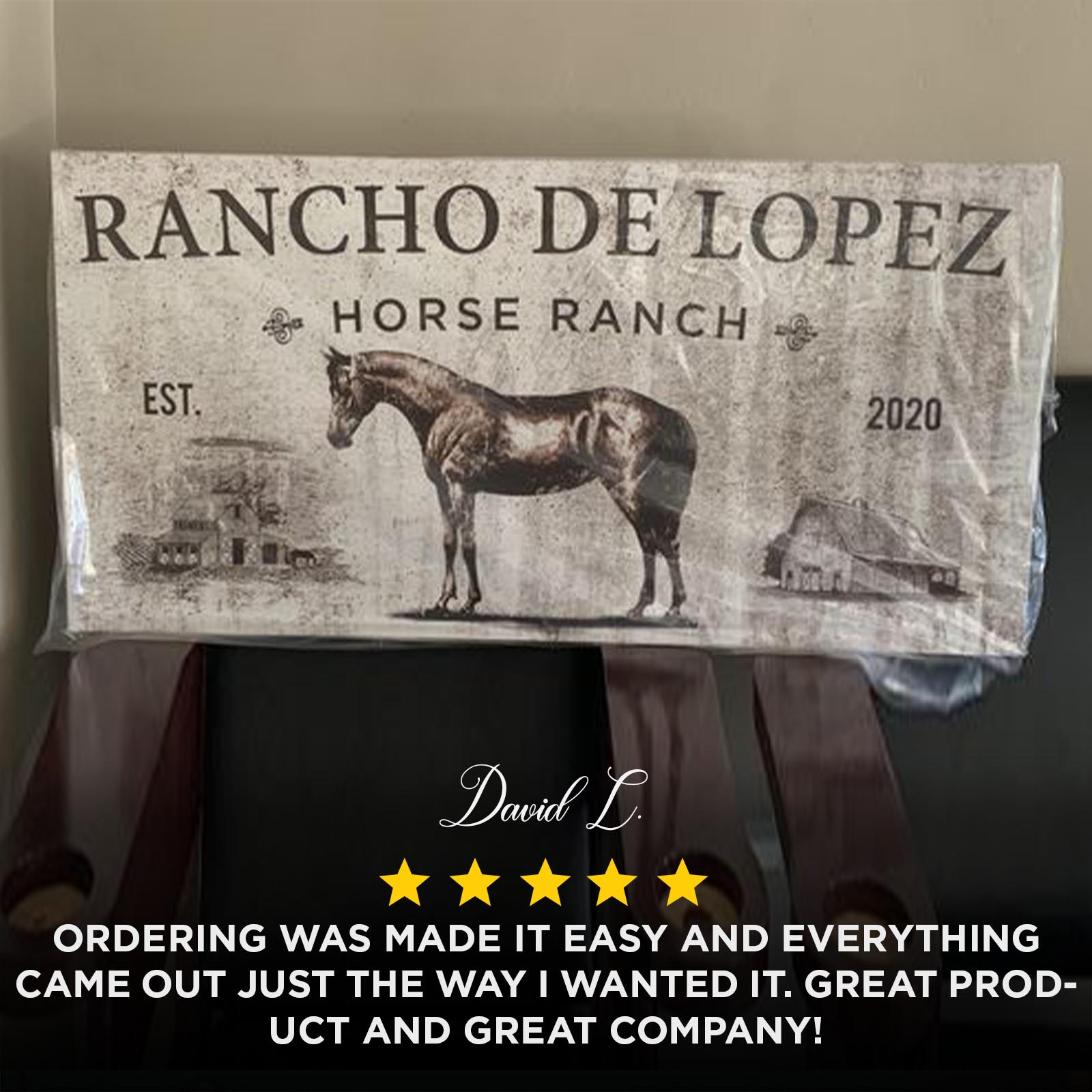 Vintage Horse Ranch Sign Style 2 - Image by Tailored Canvases