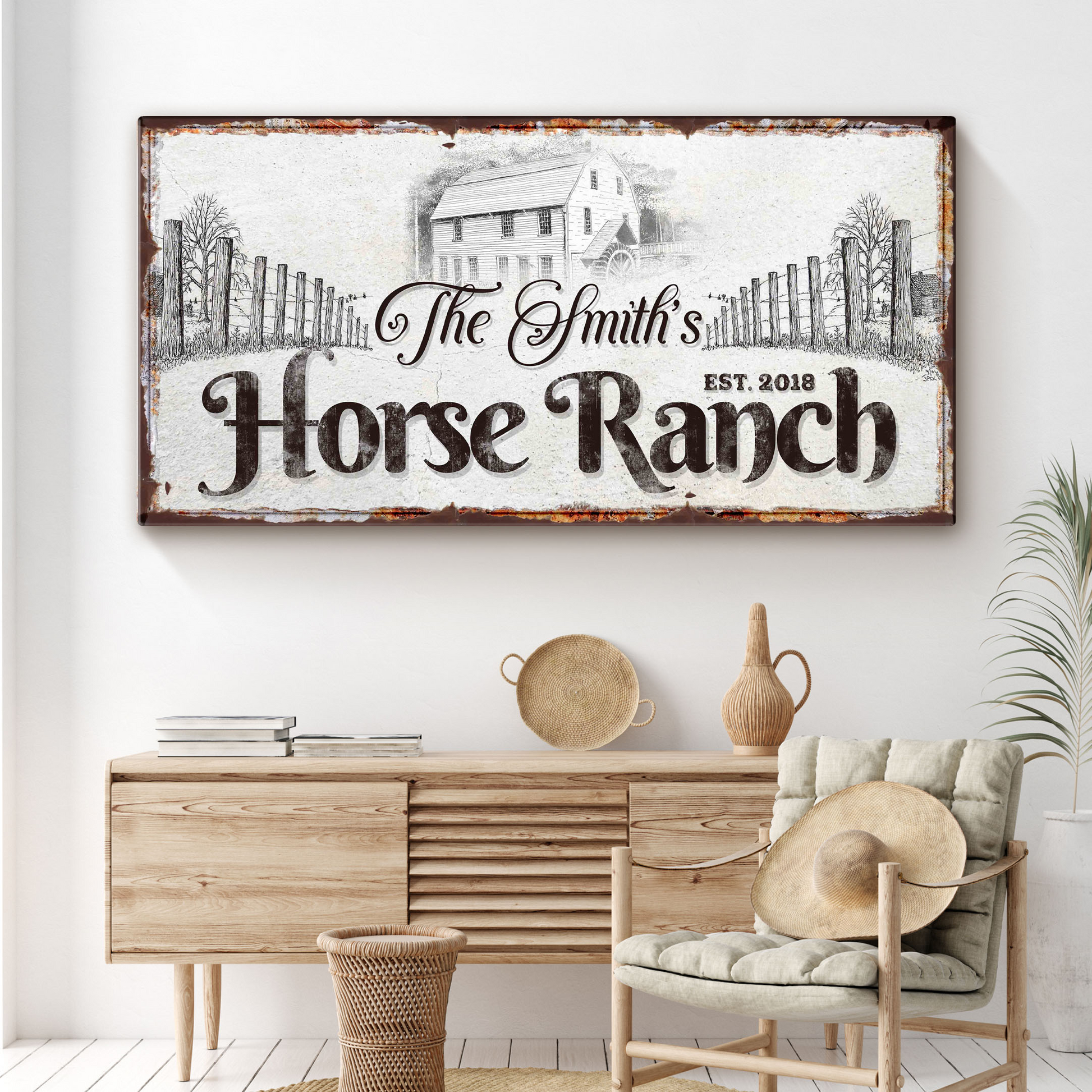HORSE RANCH Sign Style 2 - Image by Tailored Canvases