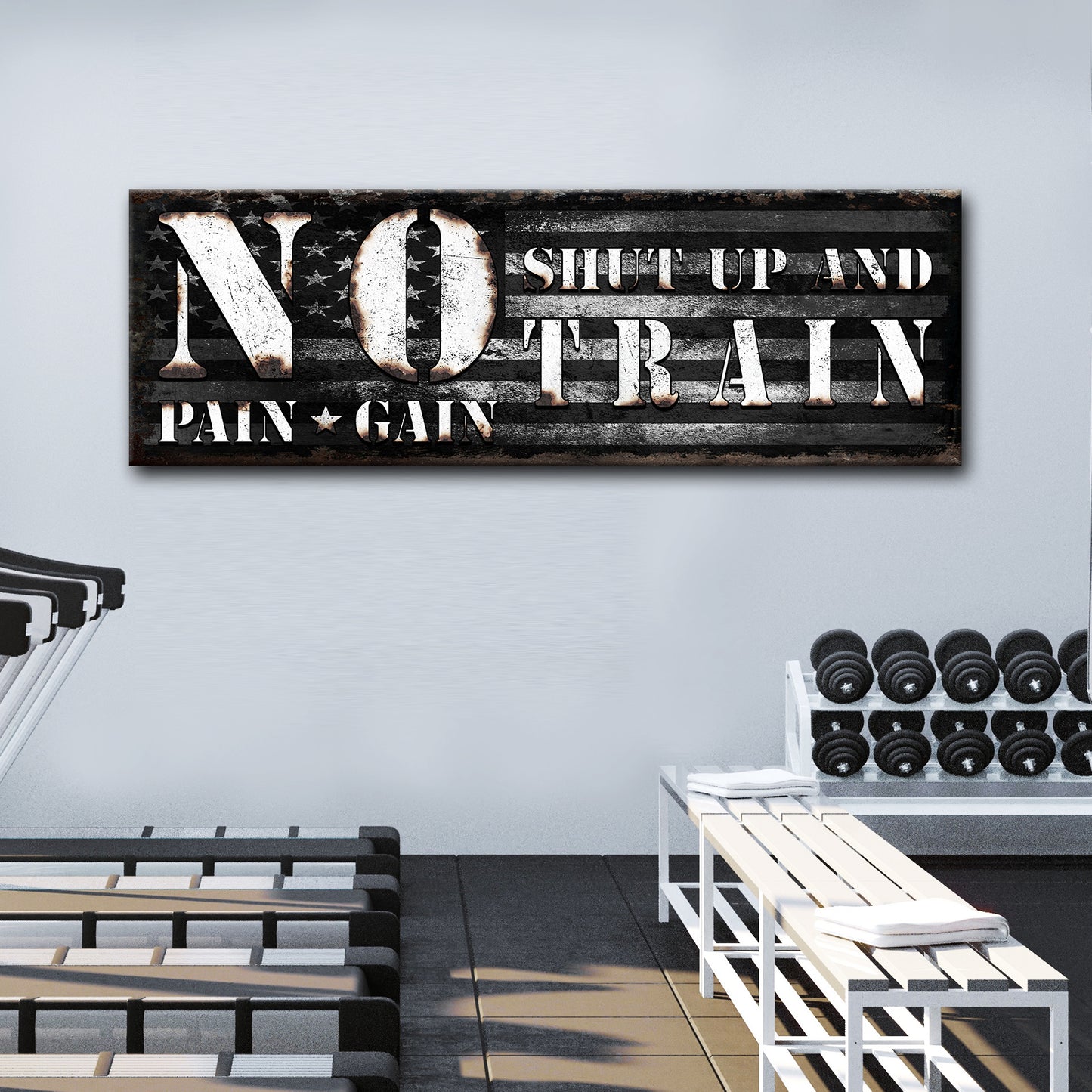 No Pain No Gain Sign  - Wall Art Image by Tailored Canvases