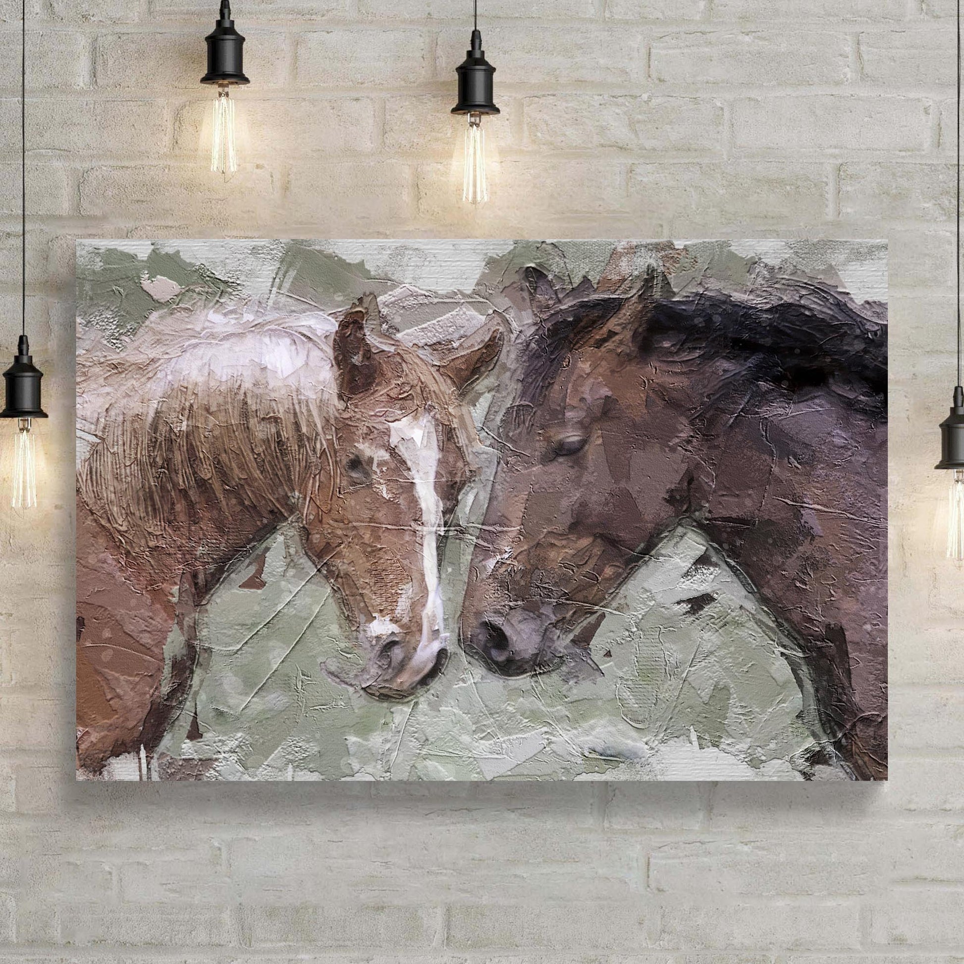 Abstract Horse Love Painting Canvas Wall Art  - Image by Tailored Canvases