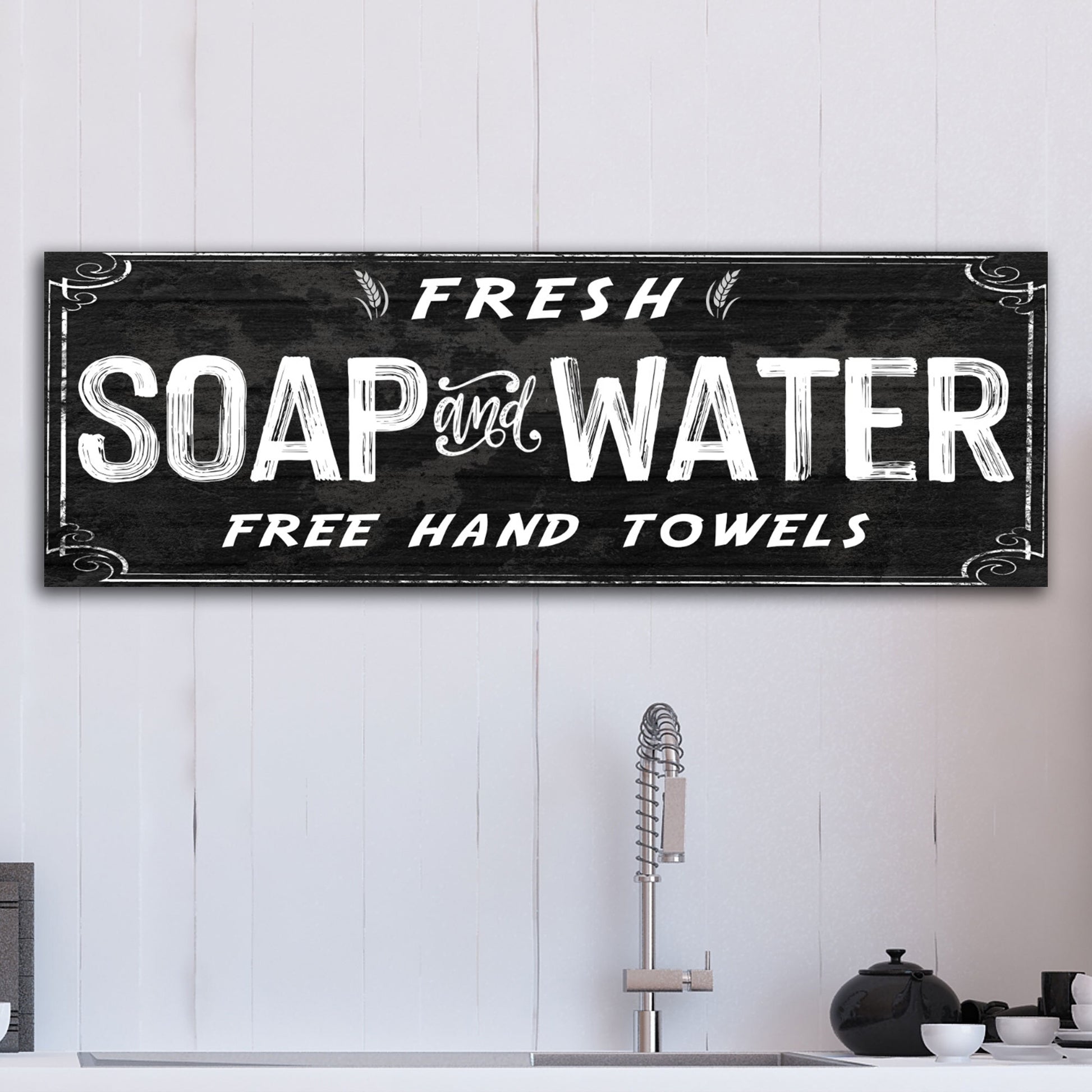 Fresh Soap And Water Bathroom Sign - Image by Tailored Canvases