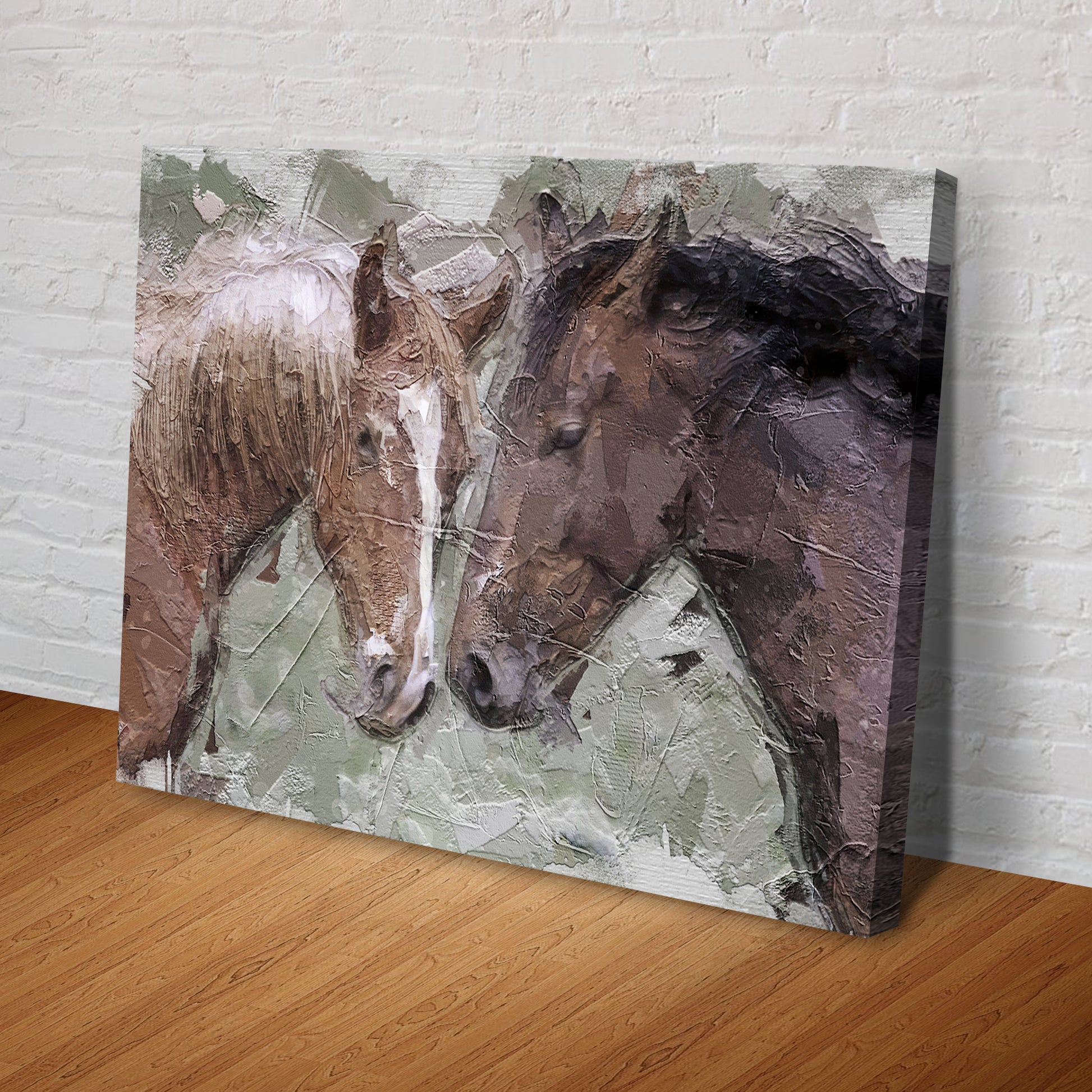 Abstract Horse Love Painting Canvas Wall Art Style 1 - Image by Tailored Canvases