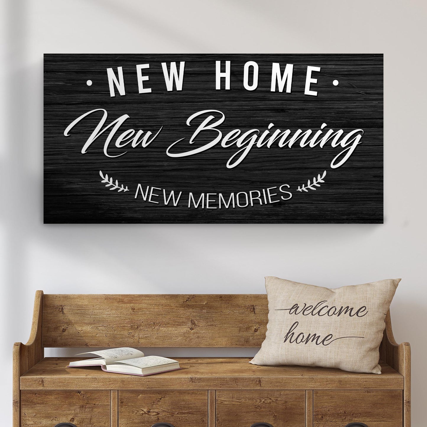 New Home New Beginning Sign II Style 1 - Image by Tailored Canvases