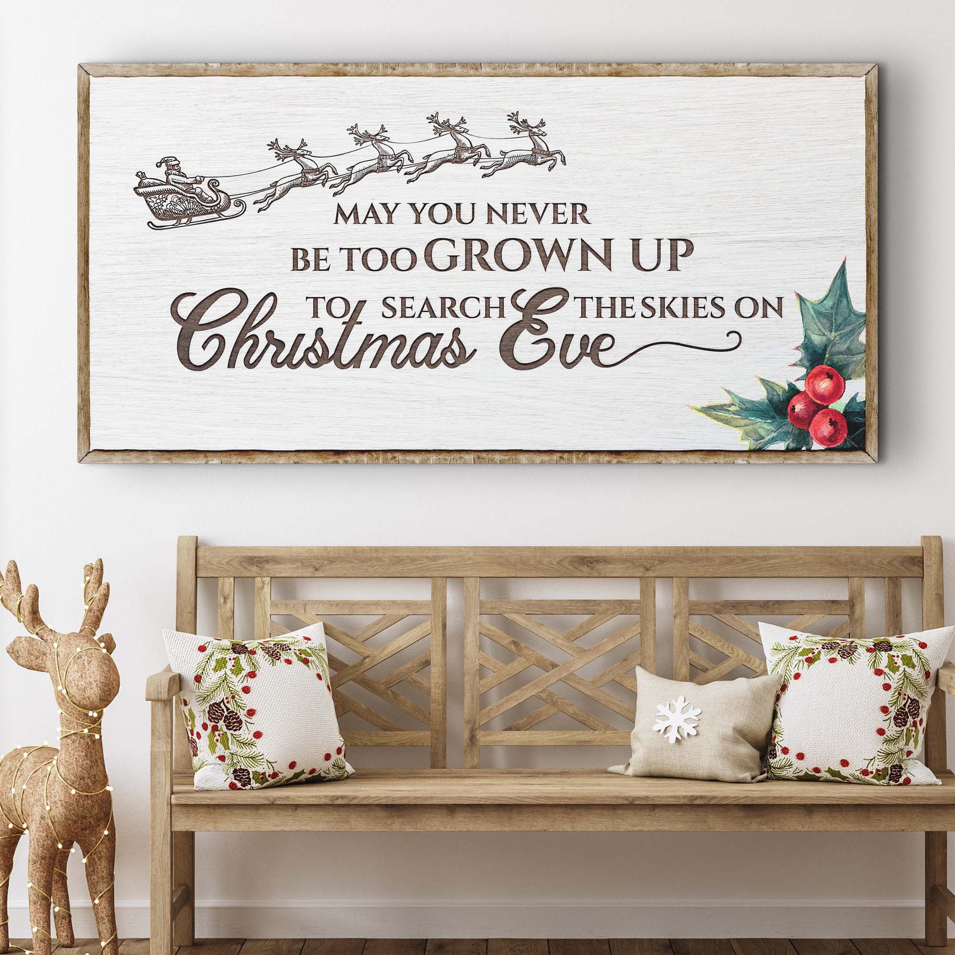 Christmas Eve Farmhouse Sign (Ready to hang) Style 1 - Wall Art Image by Tailored Canvases