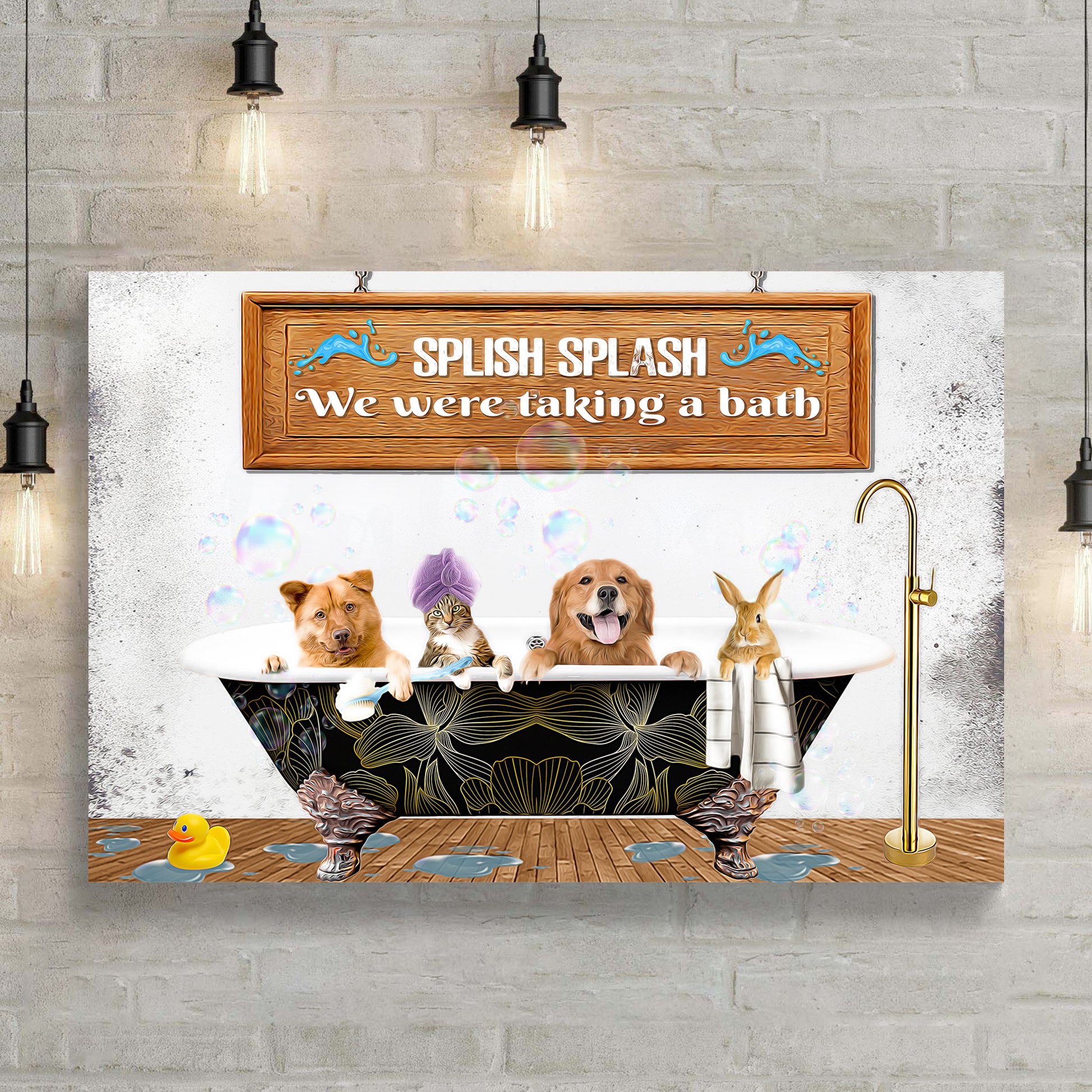 Splish Splash We Were Taking A Bath Sign II Style 1 - Image by Tailored Canvases