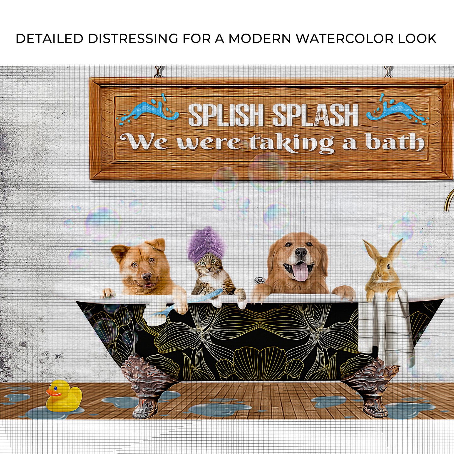 Splish Splash We Were Taking A Bath Sign II Zoom - Image by Tailored Canvases